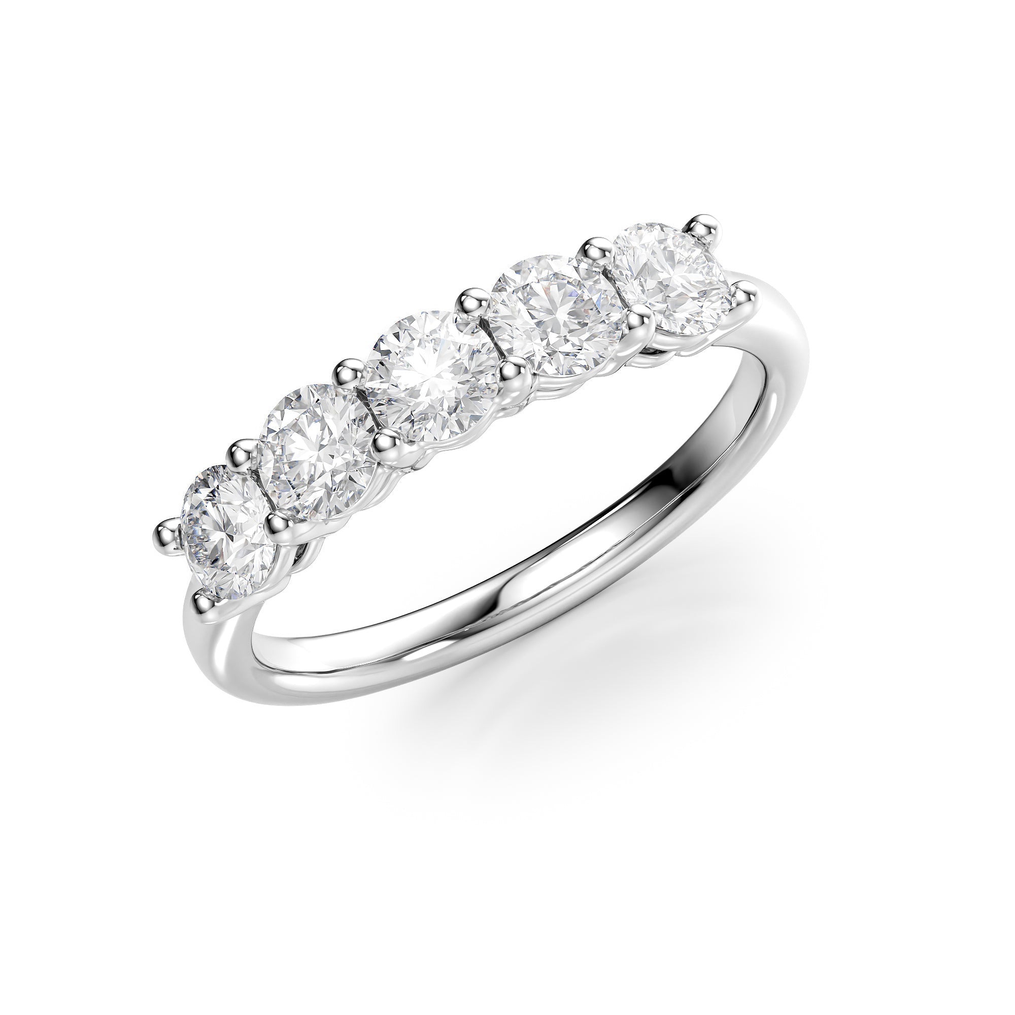 1ct Amira Round Cut Moissanite Ring - Silver