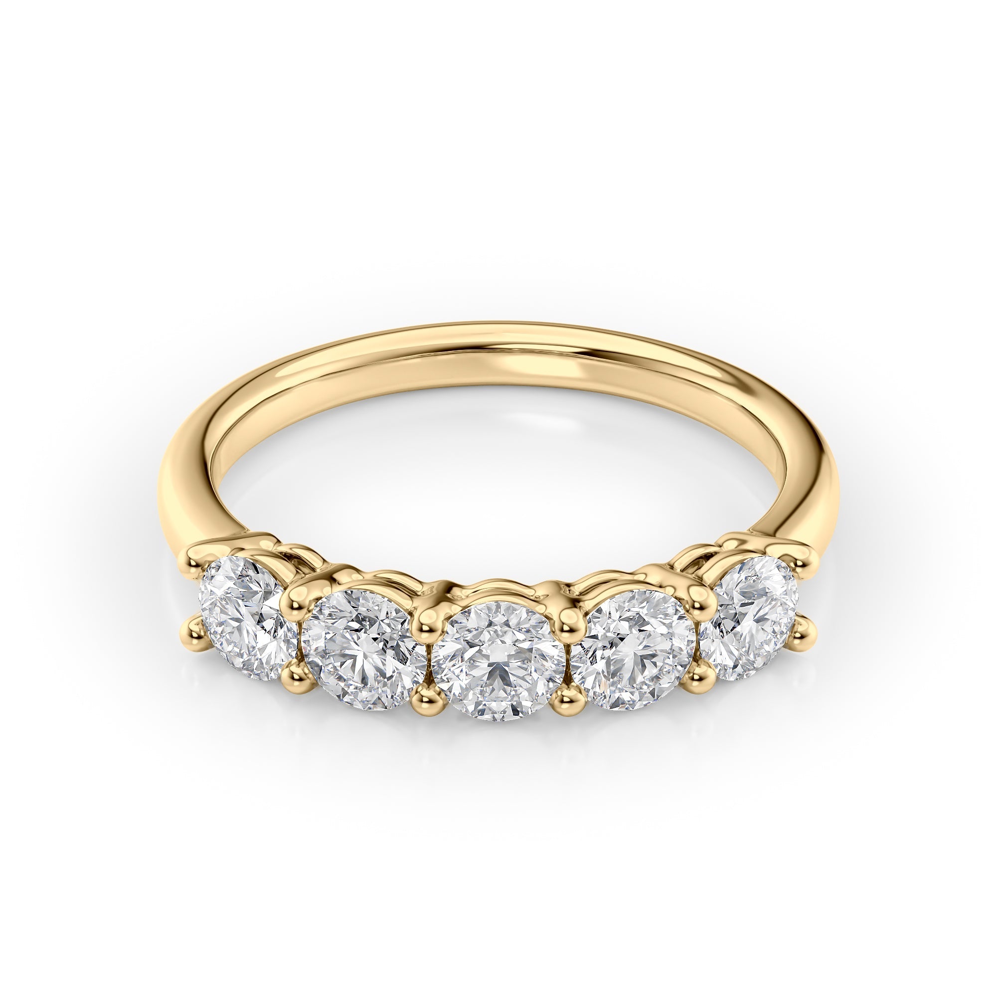 1ct Amira Round Cut Moissanite Ring - Gold