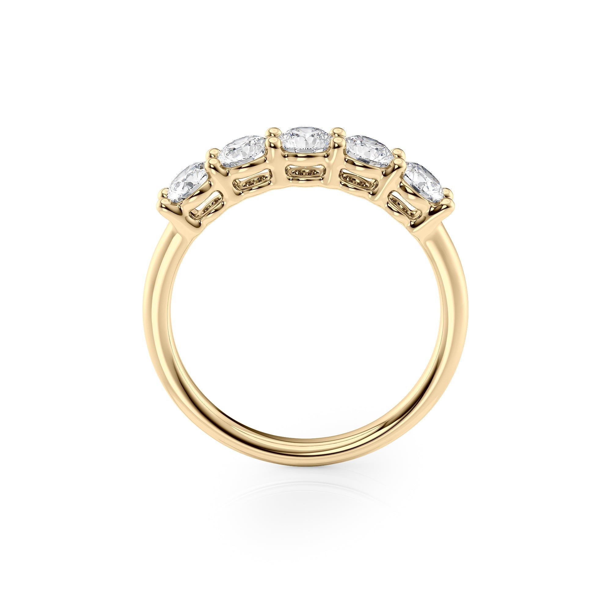 1ct Amira Round Cut Moissanite Ring - Gold