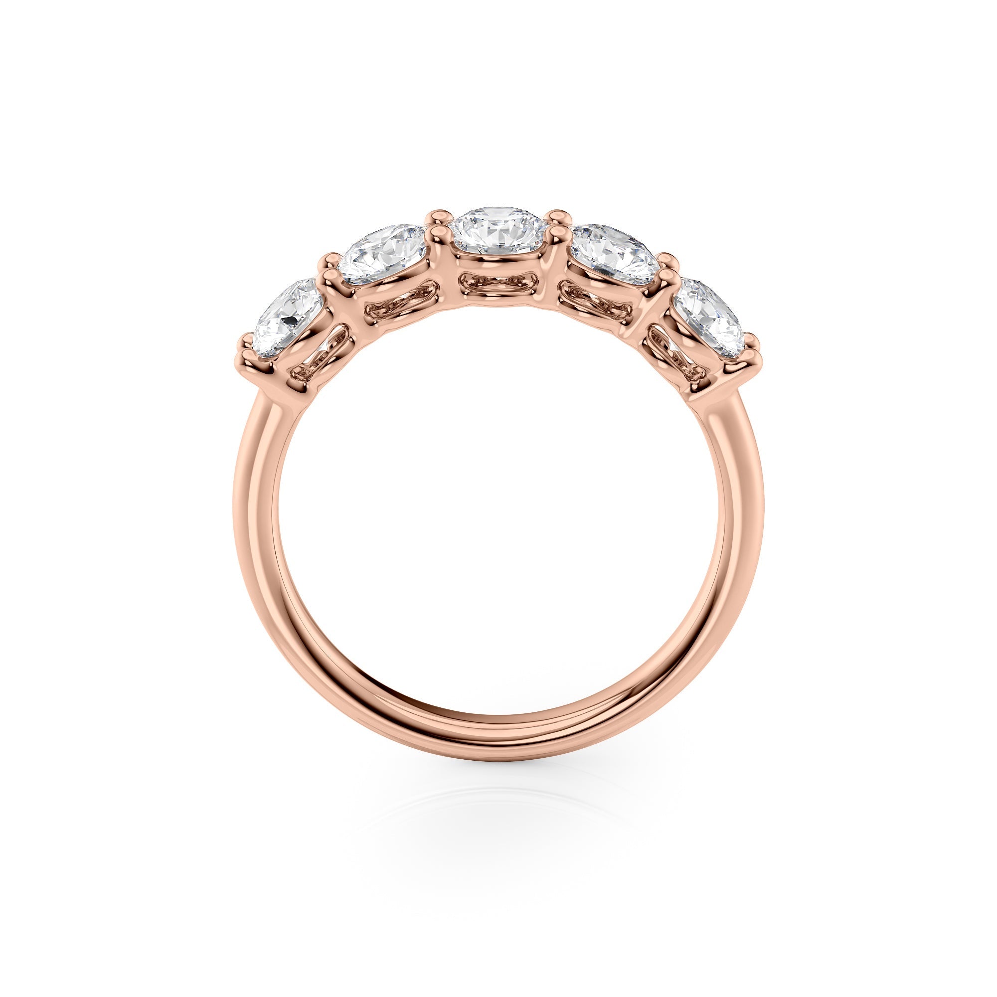 1.5ct Solinda Round Cut Moissanite Ring - Rose Gold