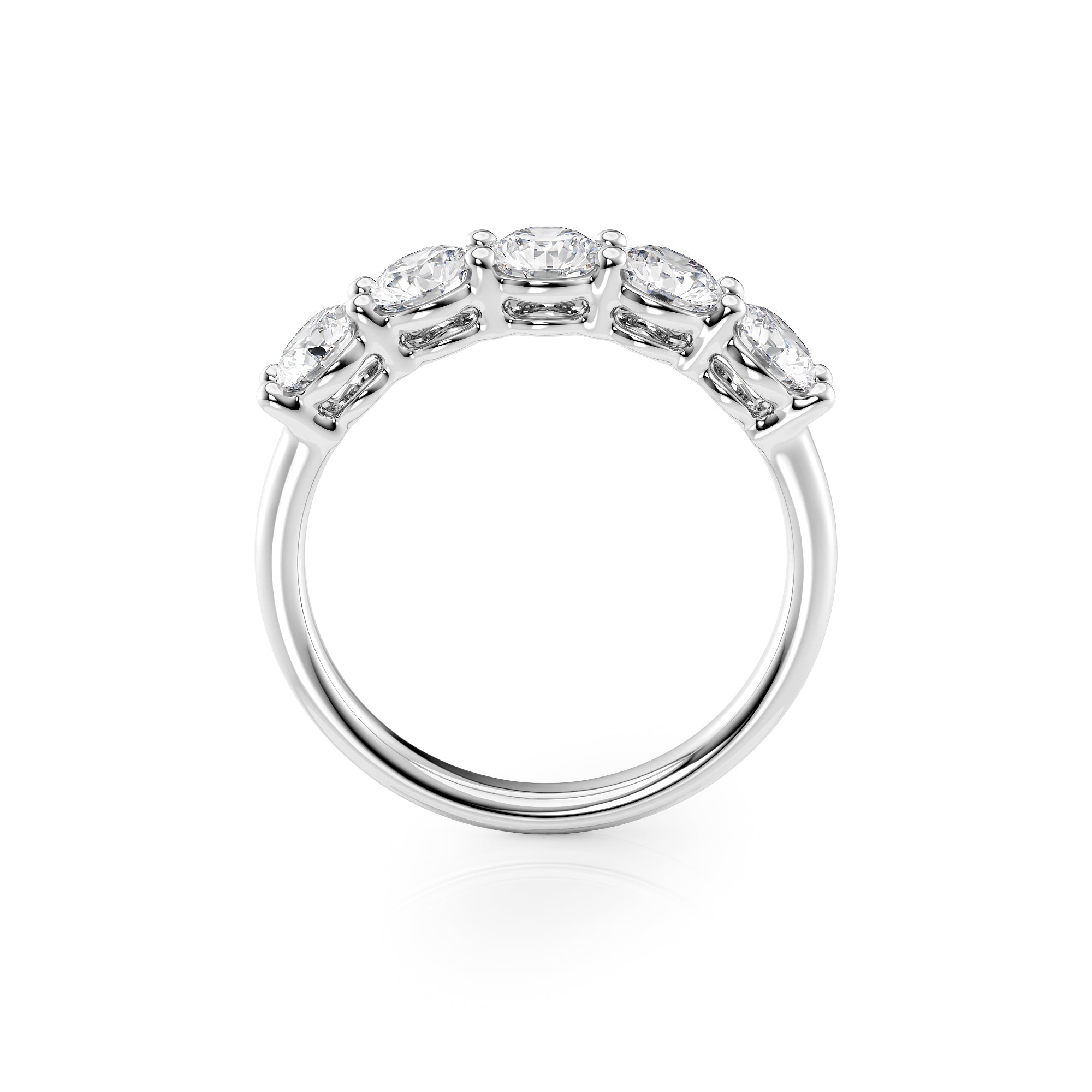 1.5ct Solinda Round Cut Moissanite Ring - Silver