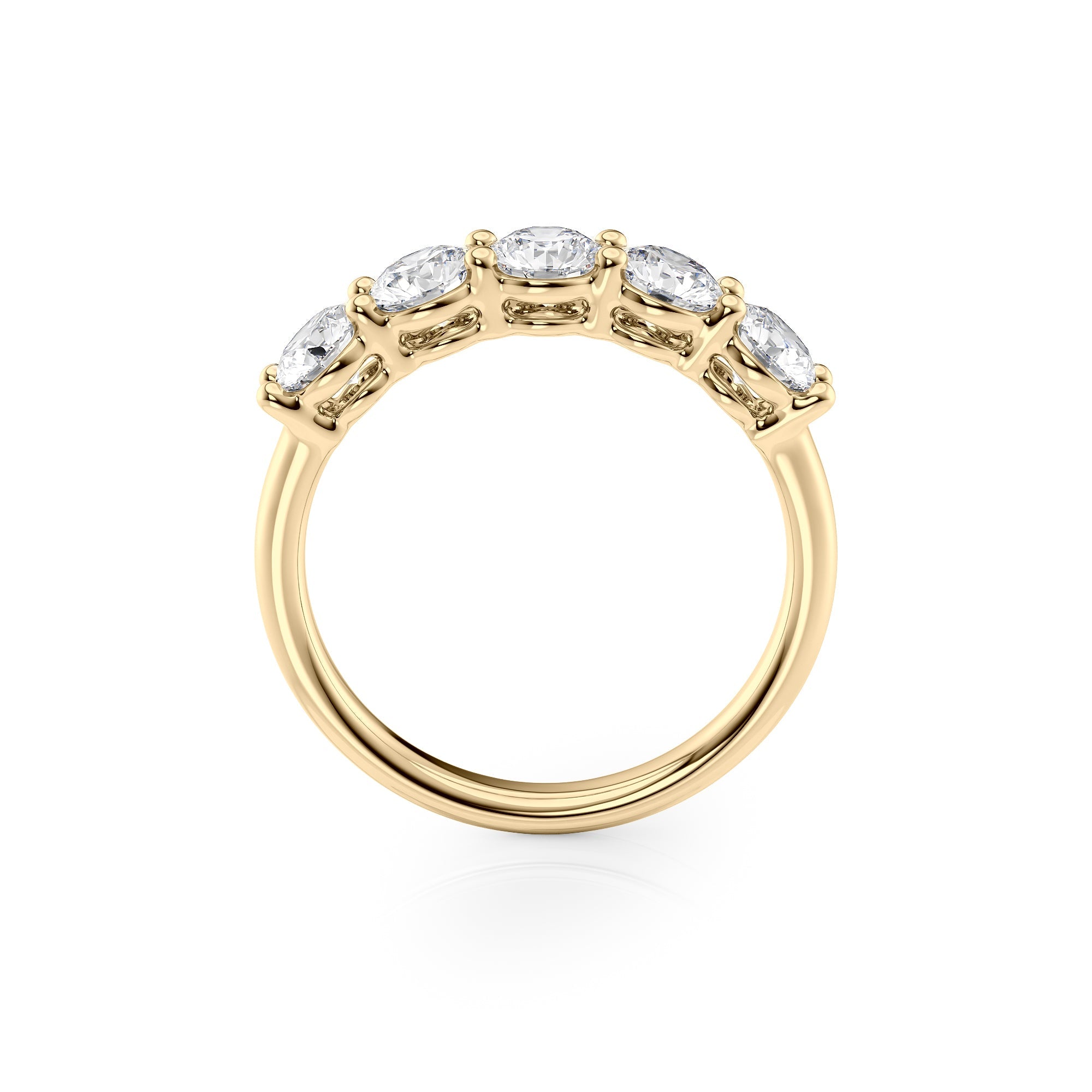 1.5ct Solinda Round Cut Moissanite Ring - Gold