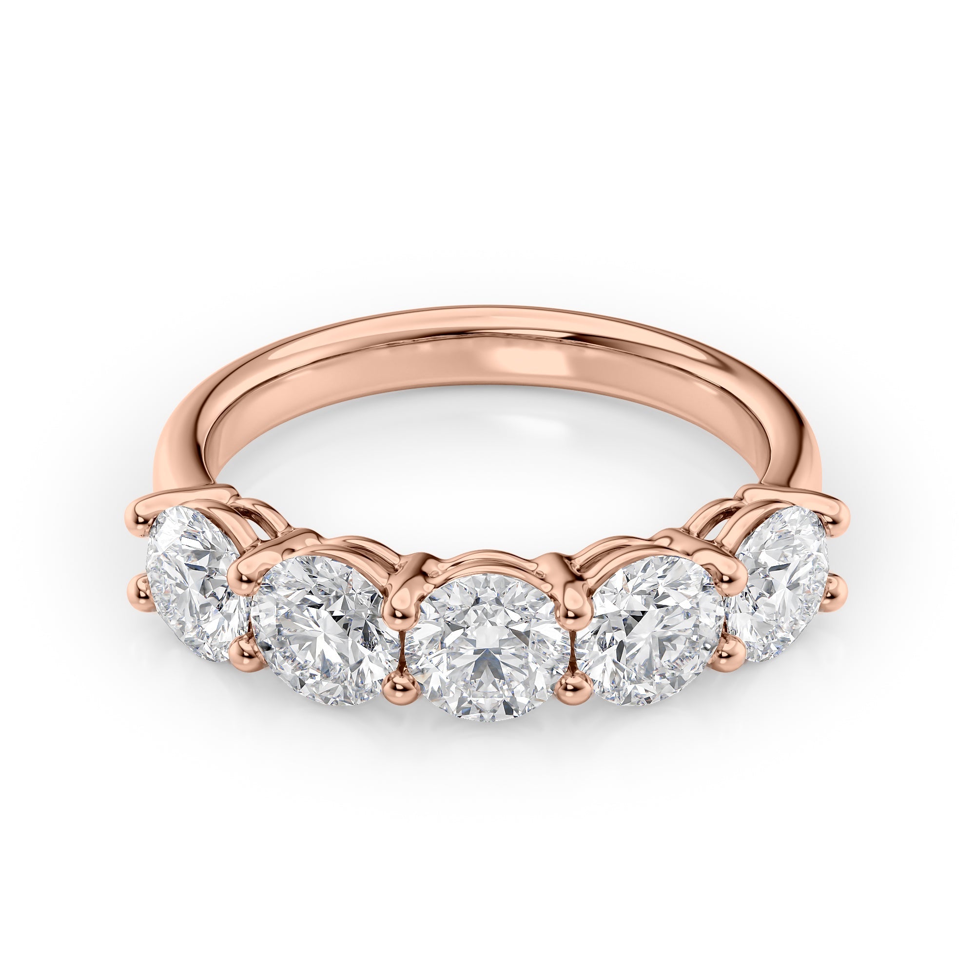 2ct Georgiana Round Cut Moissanite Ring - Rose Gold