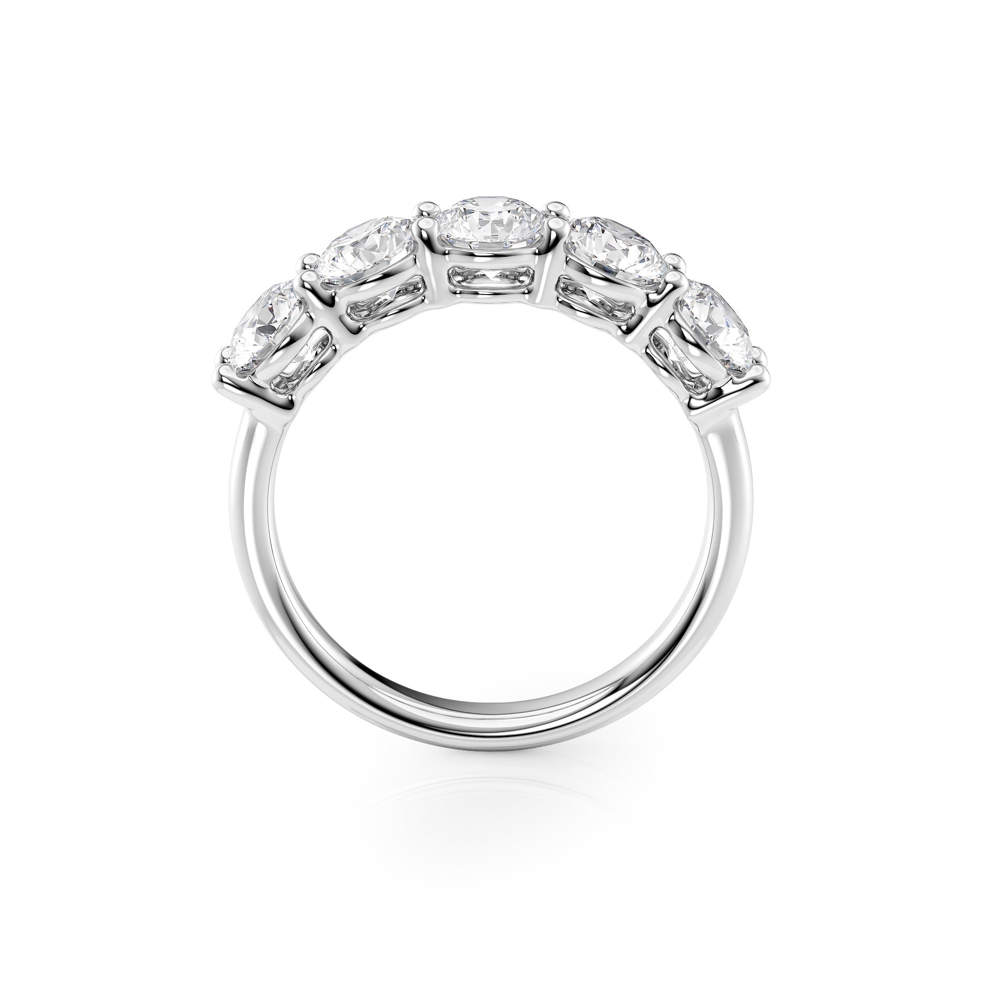 2ct Georgiana Round Cut Moissanite Ring - Silver