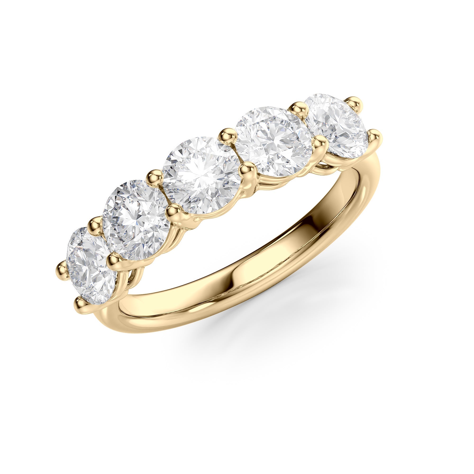 2ct Georgiana Round Cut Moissanite Ring - Gold