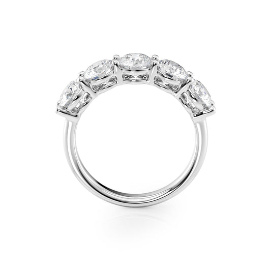 2.5ct Nola Round Cut Moissanite Ring - Silver