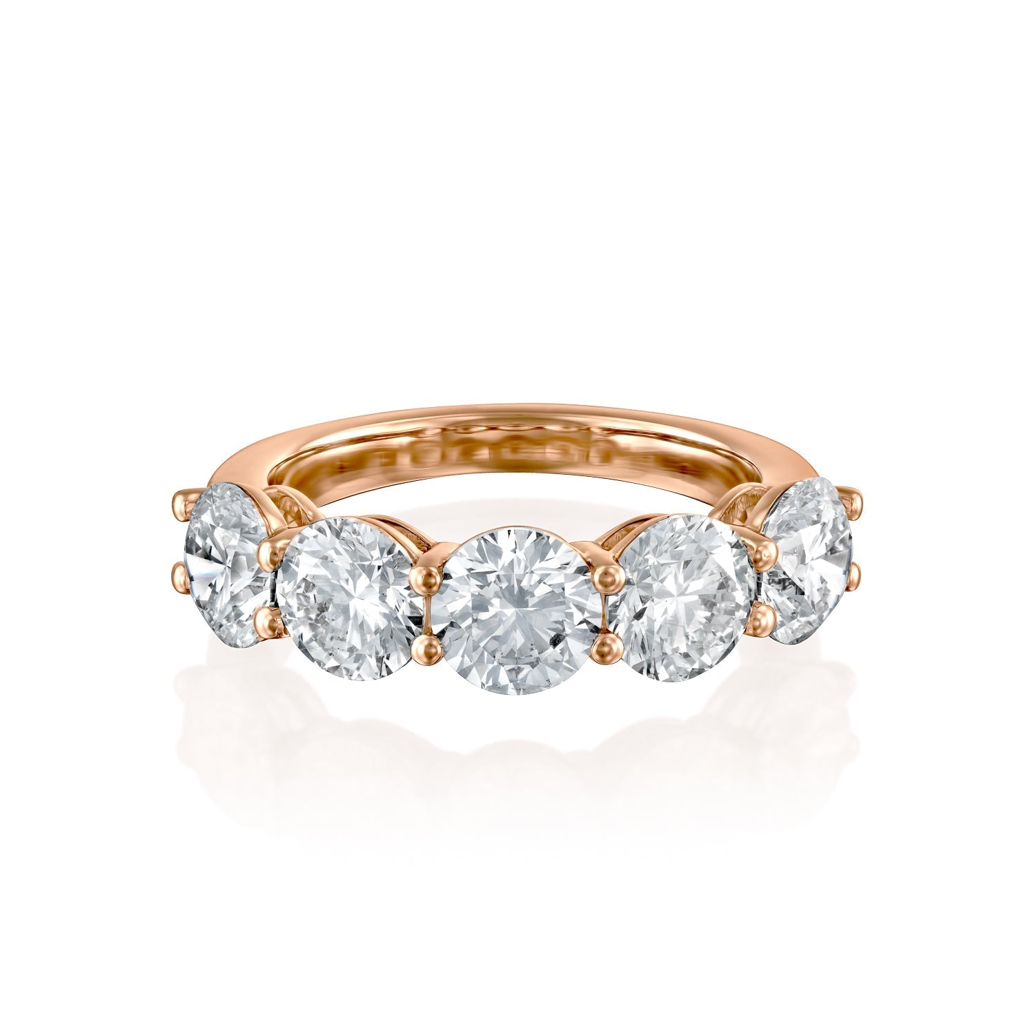 3.5ct Dorothea Round Cut Moissanite Ring - Rose Gold