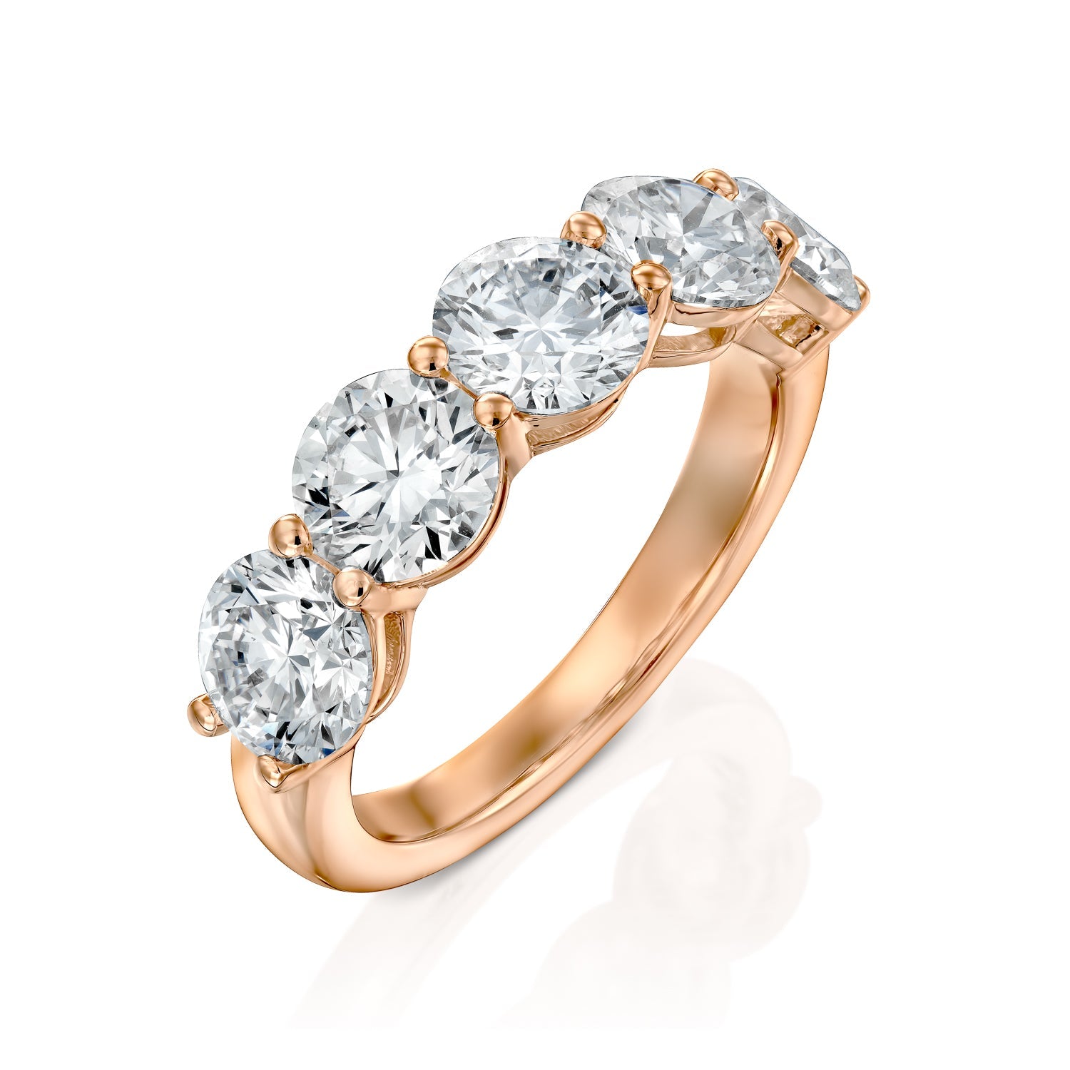3.5ct Dorothea Round Cut Moissanite Ring - Rose Gold