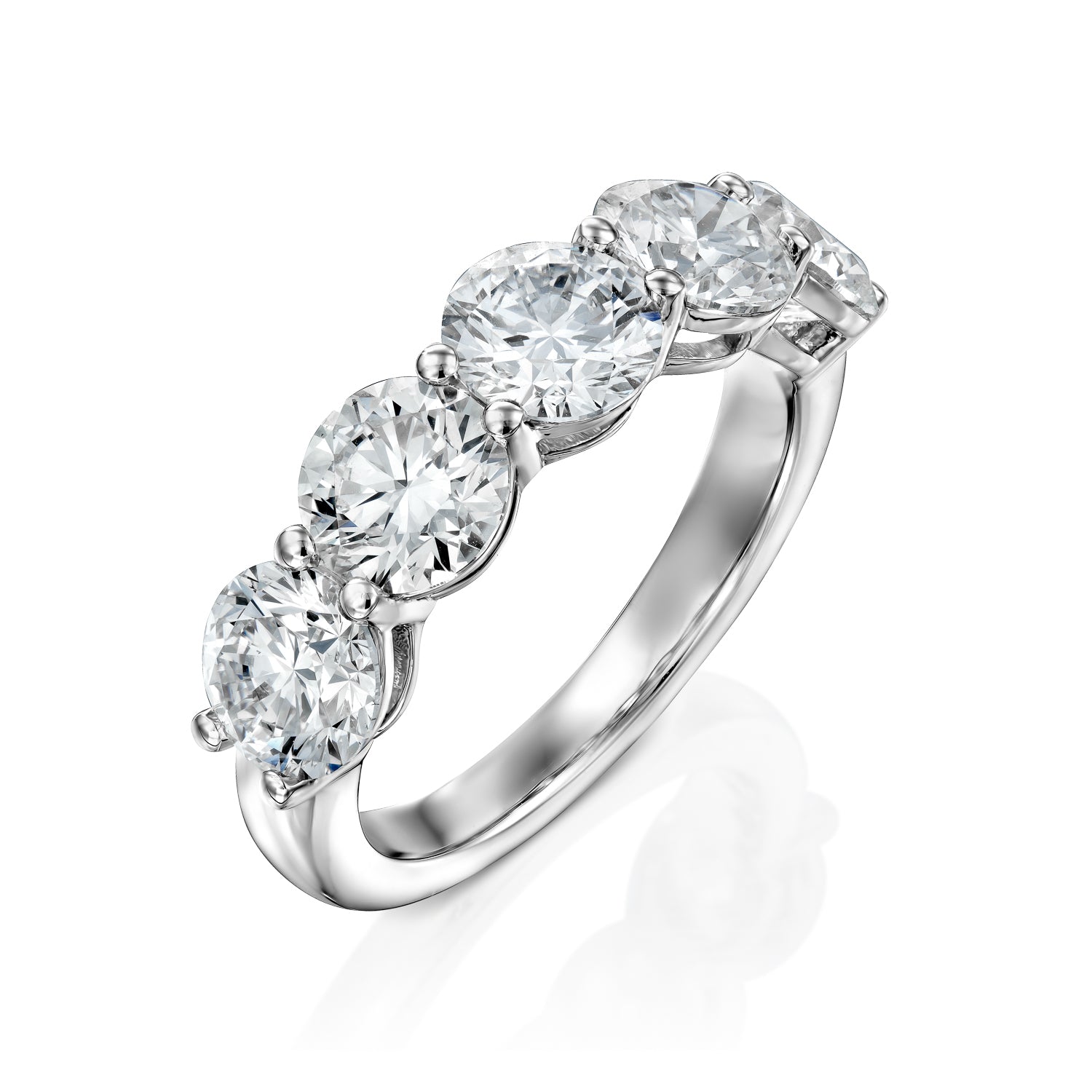 3.5ct Dorothea Round Cut Moissanite Ring - Silver