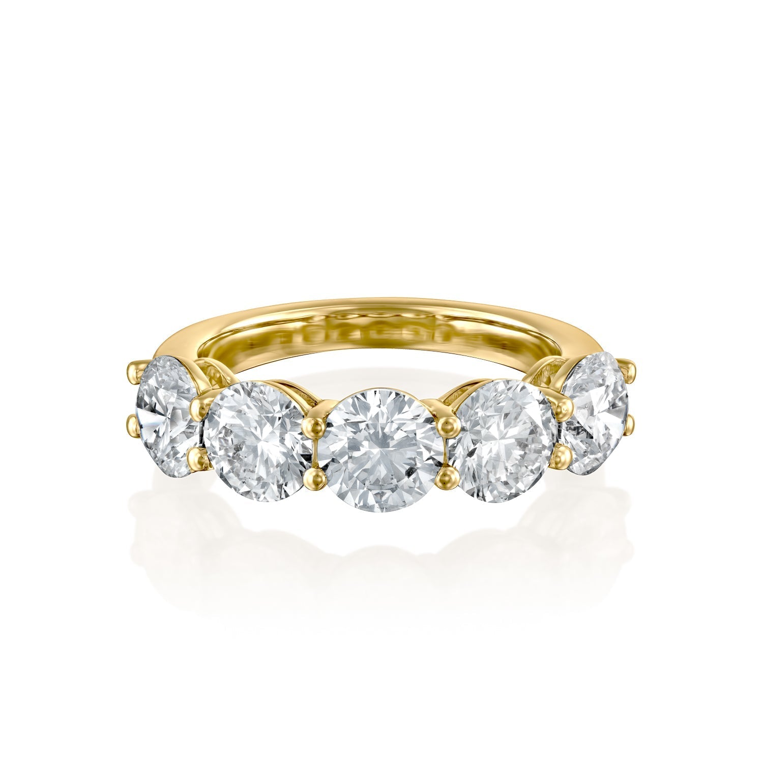 3.5ct Dorothea Round Cut Moissanite Ring - Gold