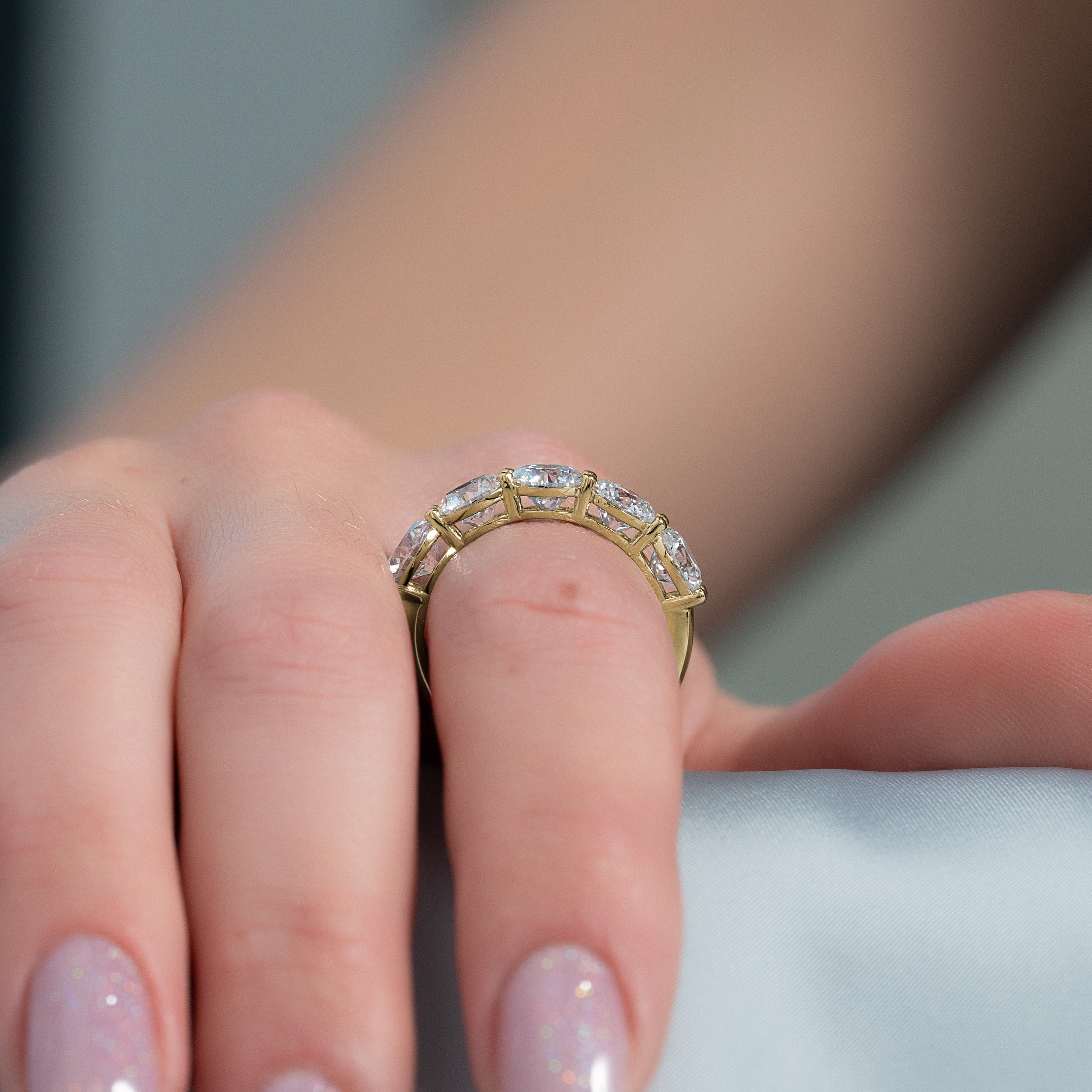 3.5ct Dorothea Round Cut Moissanite Ring - Gold