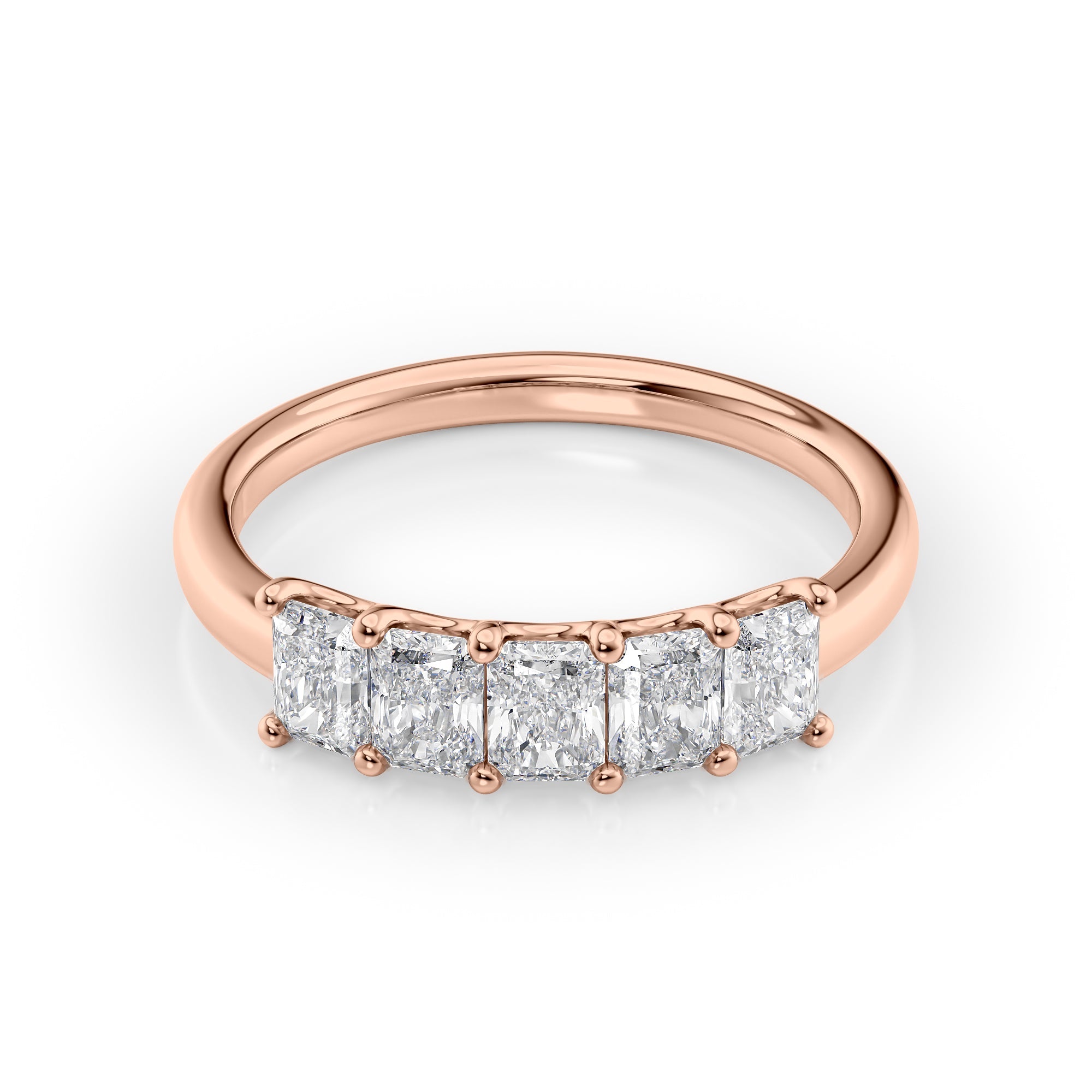 1ct Laurel Radiant Cut Moissanite Ring - Rose Gold