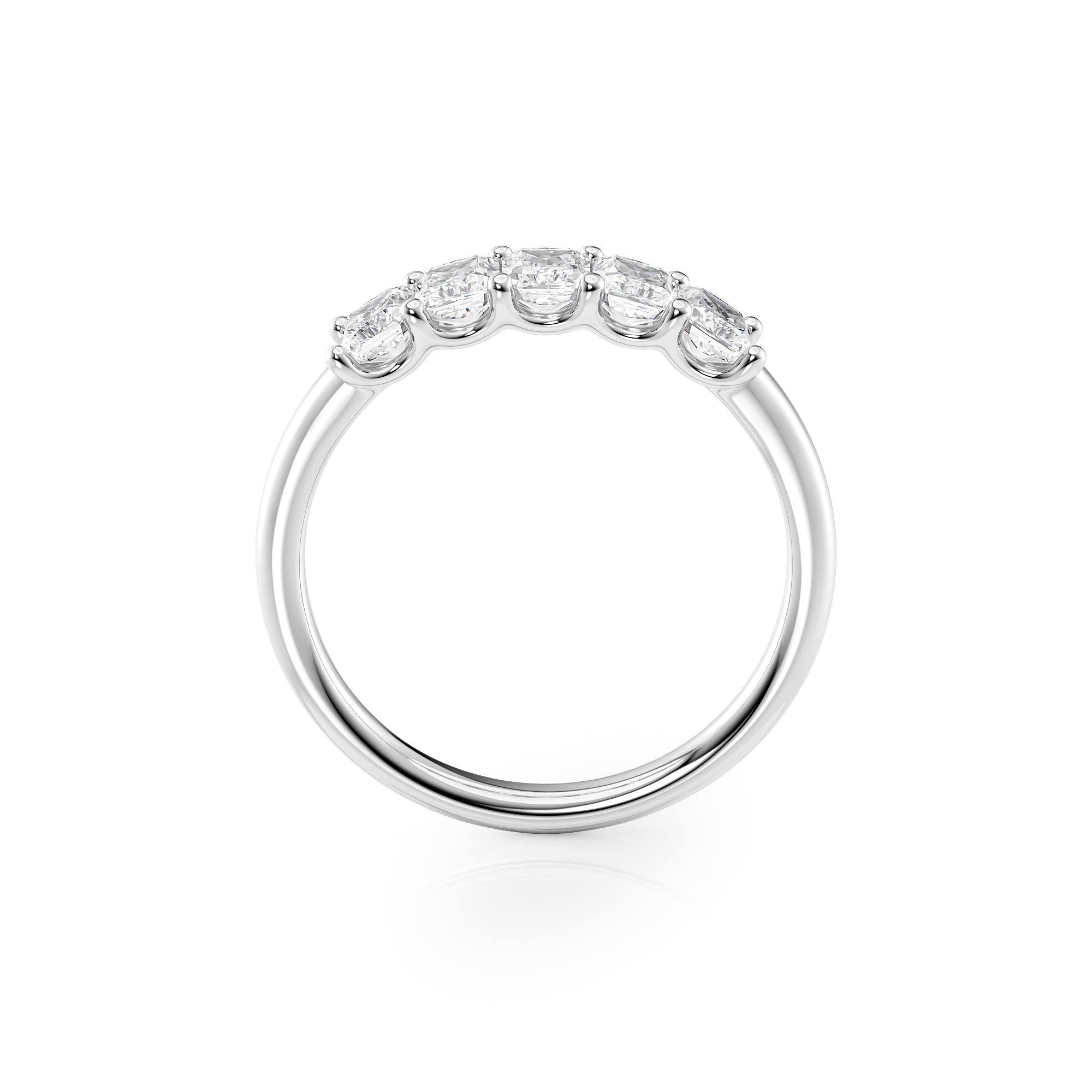 1ct Laurel Radiant Cut Moissanite Ring - Silver