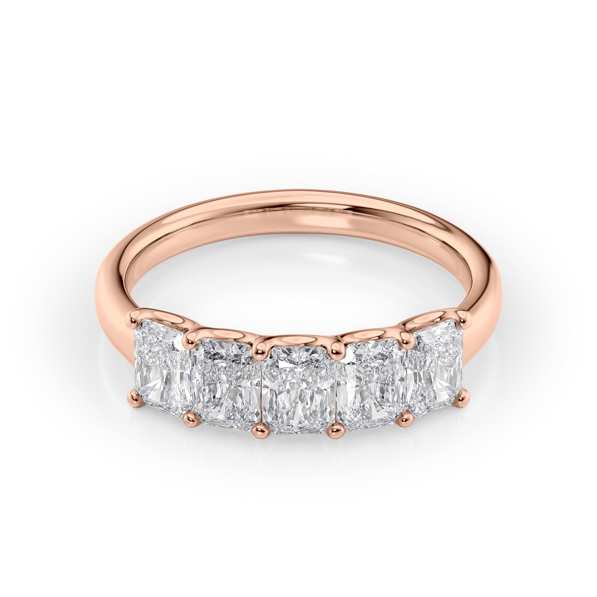1.5ct Bice Radiant Cut Moissanite Ring - Rose Gold