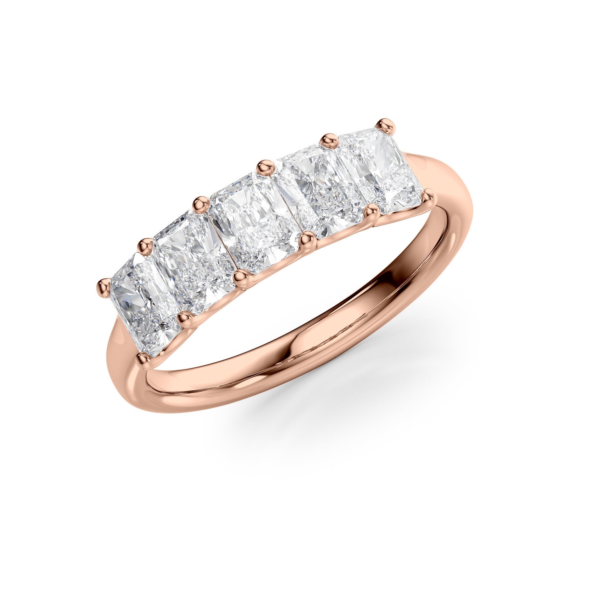 1.5ct Bice Radiant Cut Moissanite Ring - Rose Gold
