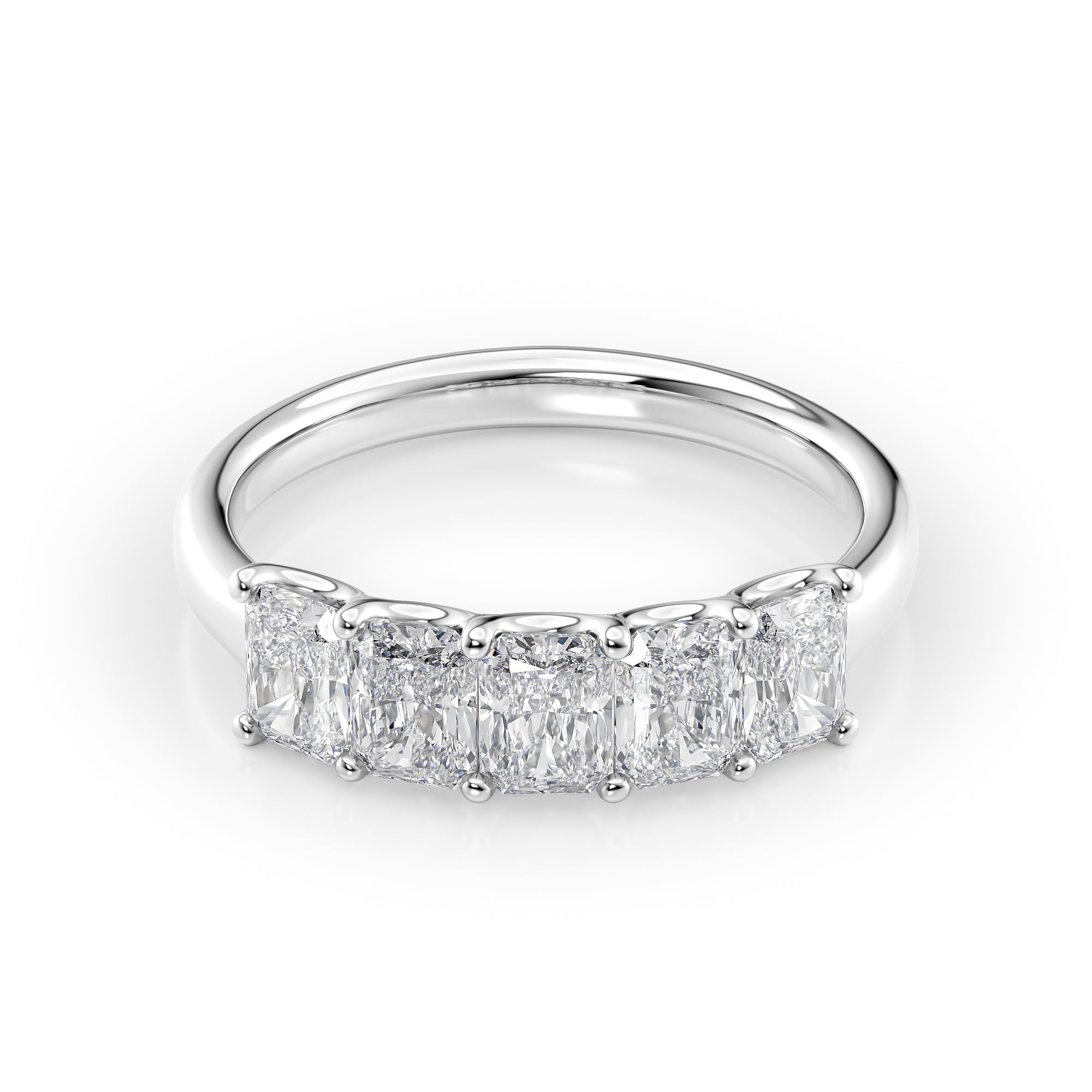 1.5ct Bice Radiant Cut Moissanite Ring - Silver