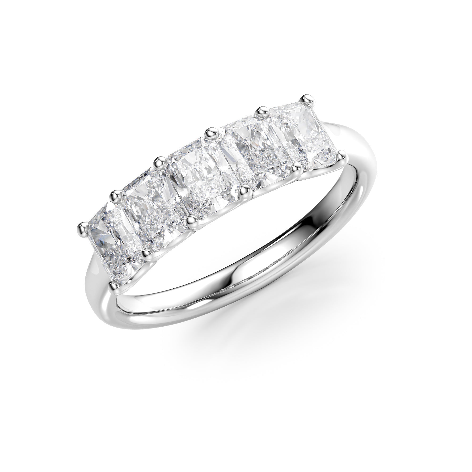 1.5ct Bice Radiant Cut Moissanite Ring - Silver