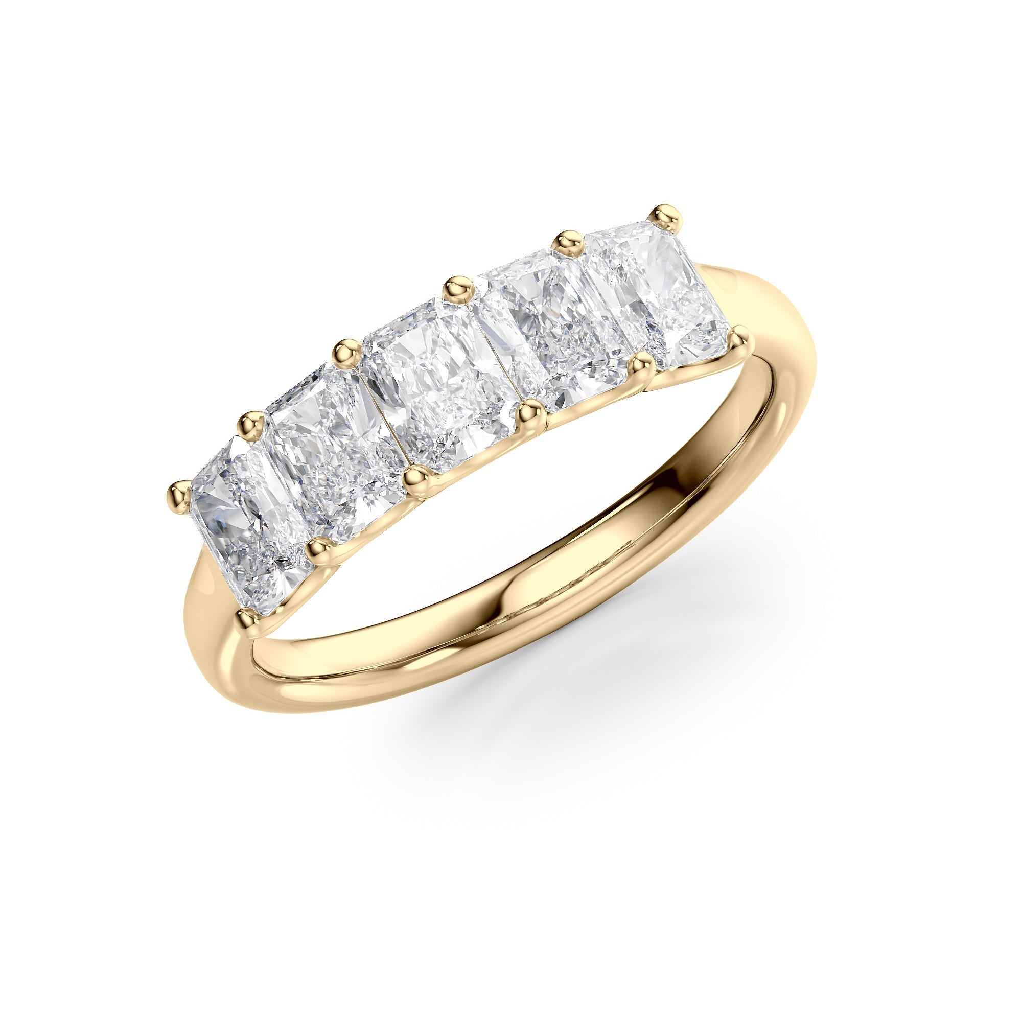 1.5ct Bice Radiant Cut Moissanite Ring - Gold