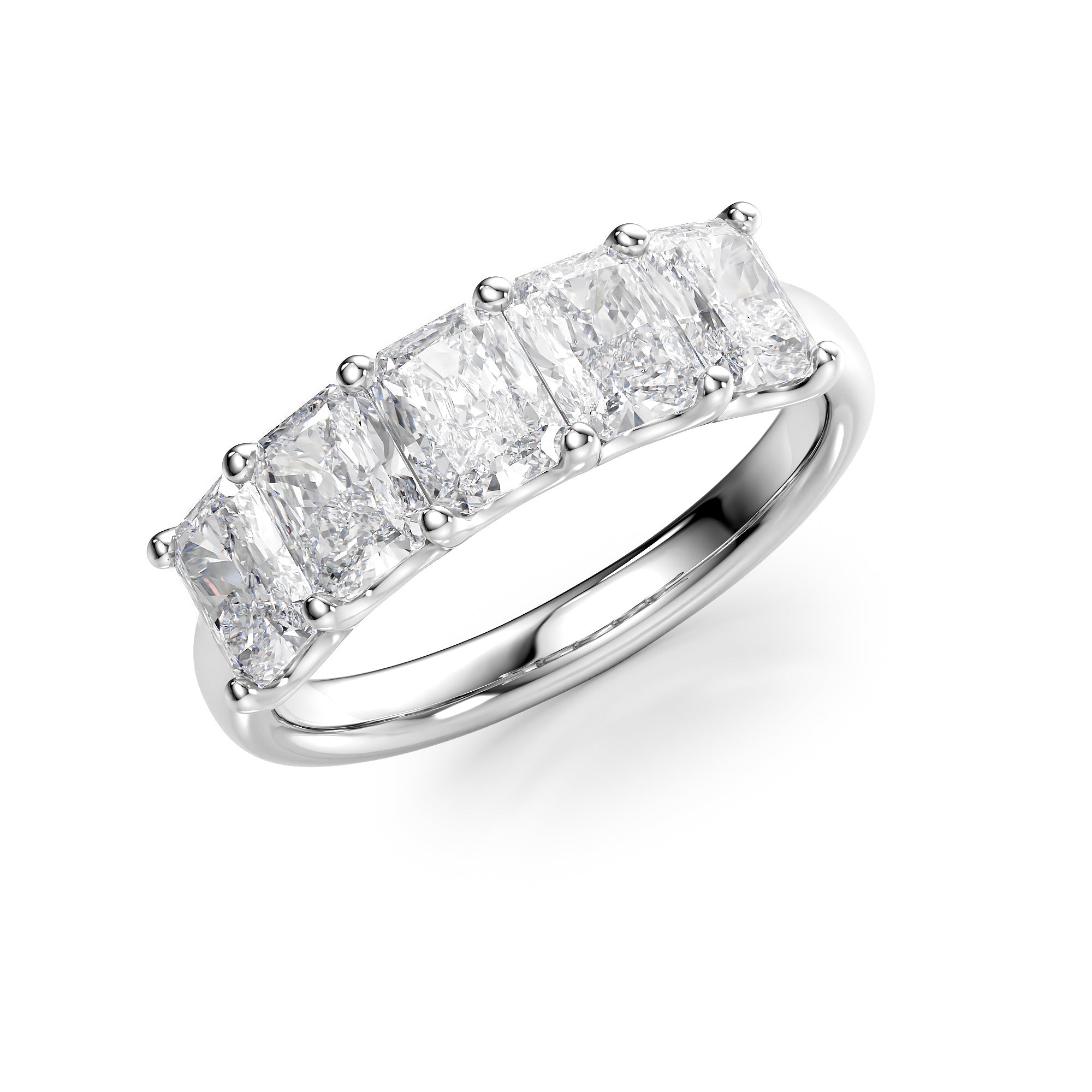 2ct Artemia Radiant Cut Moissanite Ring - Silver