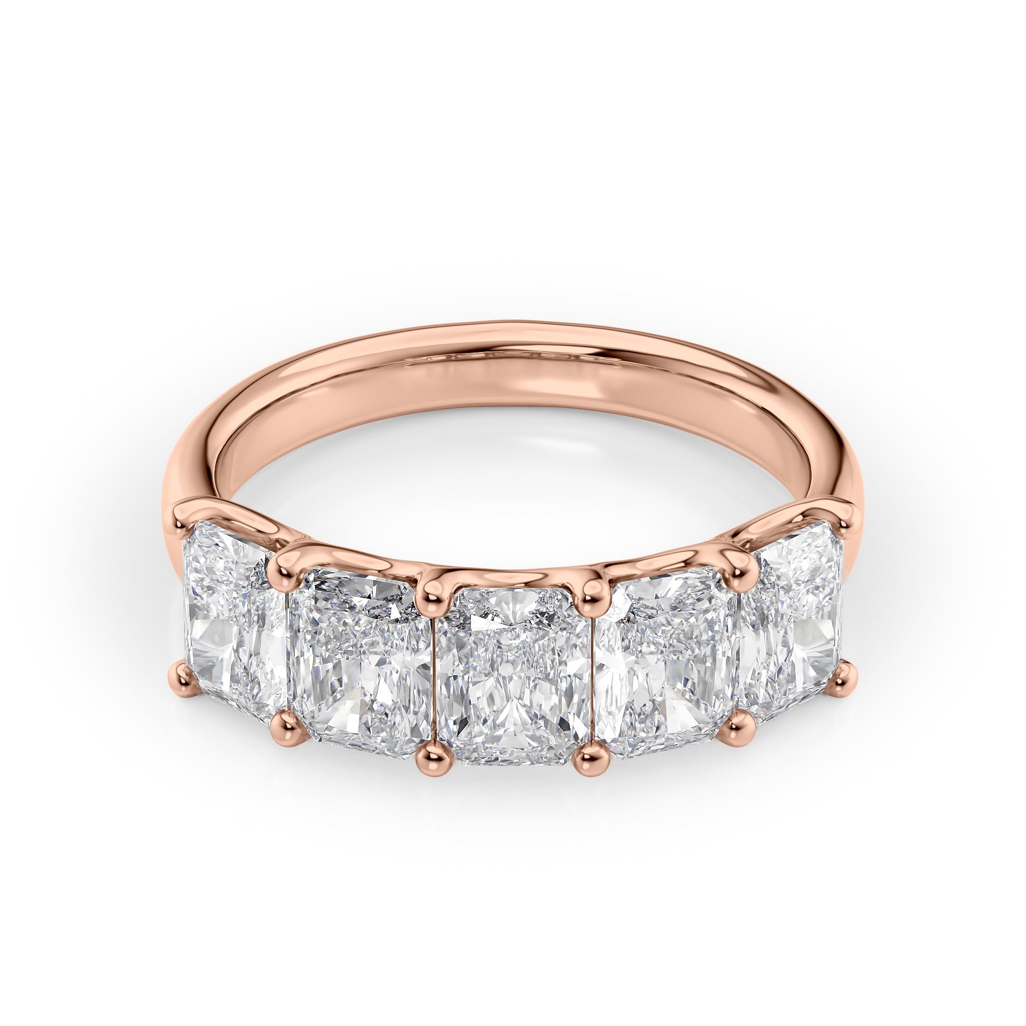 2.5ct Denara Radiant Cut Moissanite Ring - Rose Gold