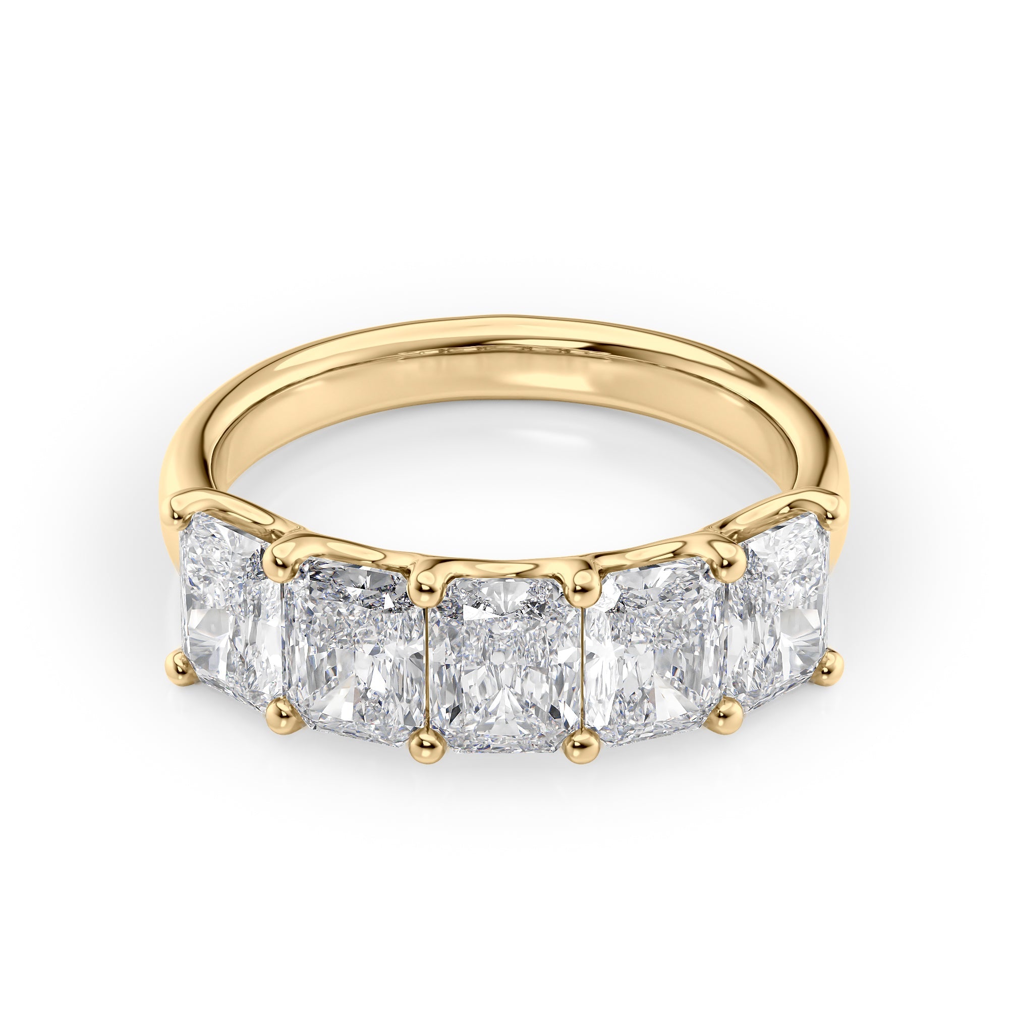 2.5ct Denara Radiant Cut Moissanite Ring - Gold