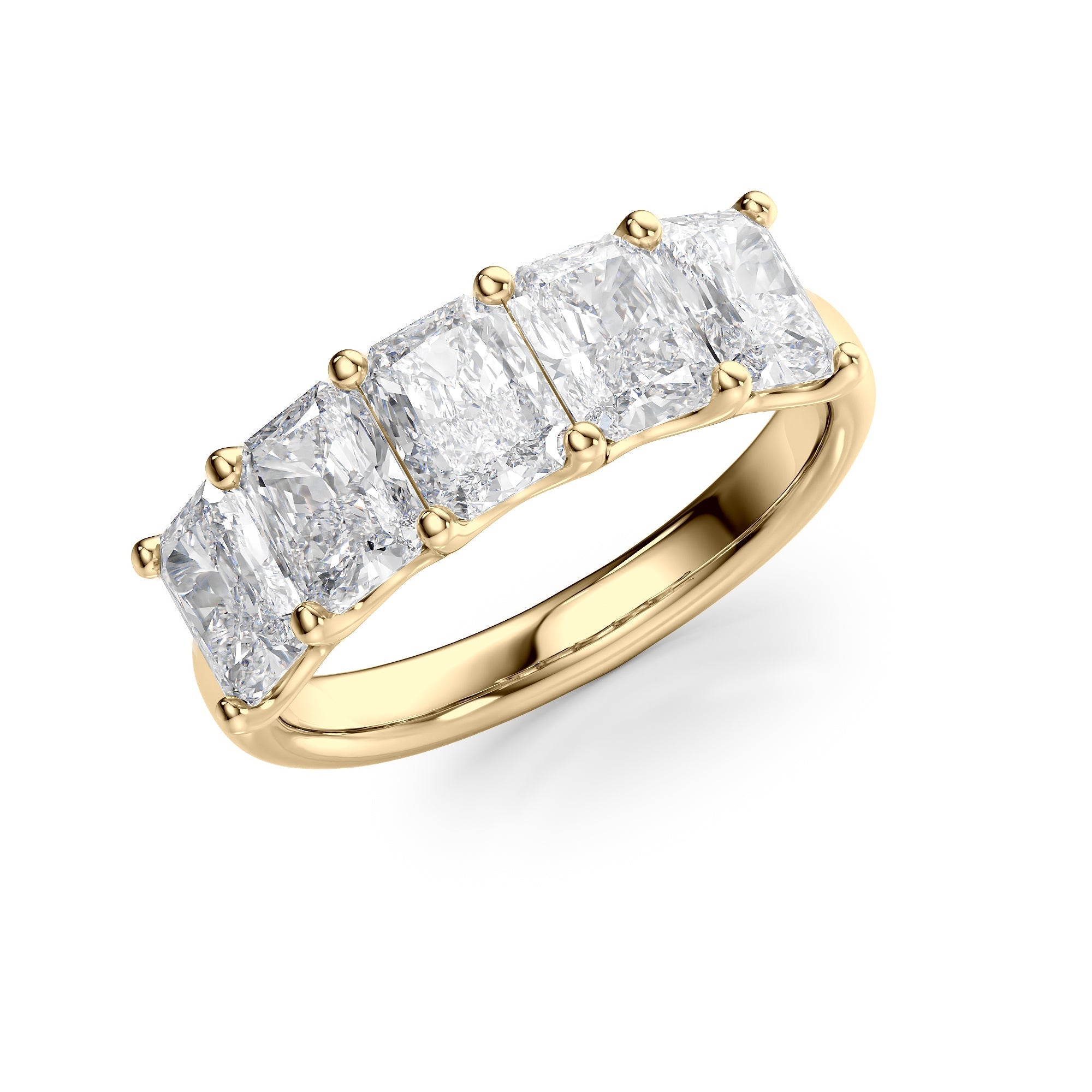 2.5ct Denara Radiant Cut Moissanite Ring - Gold