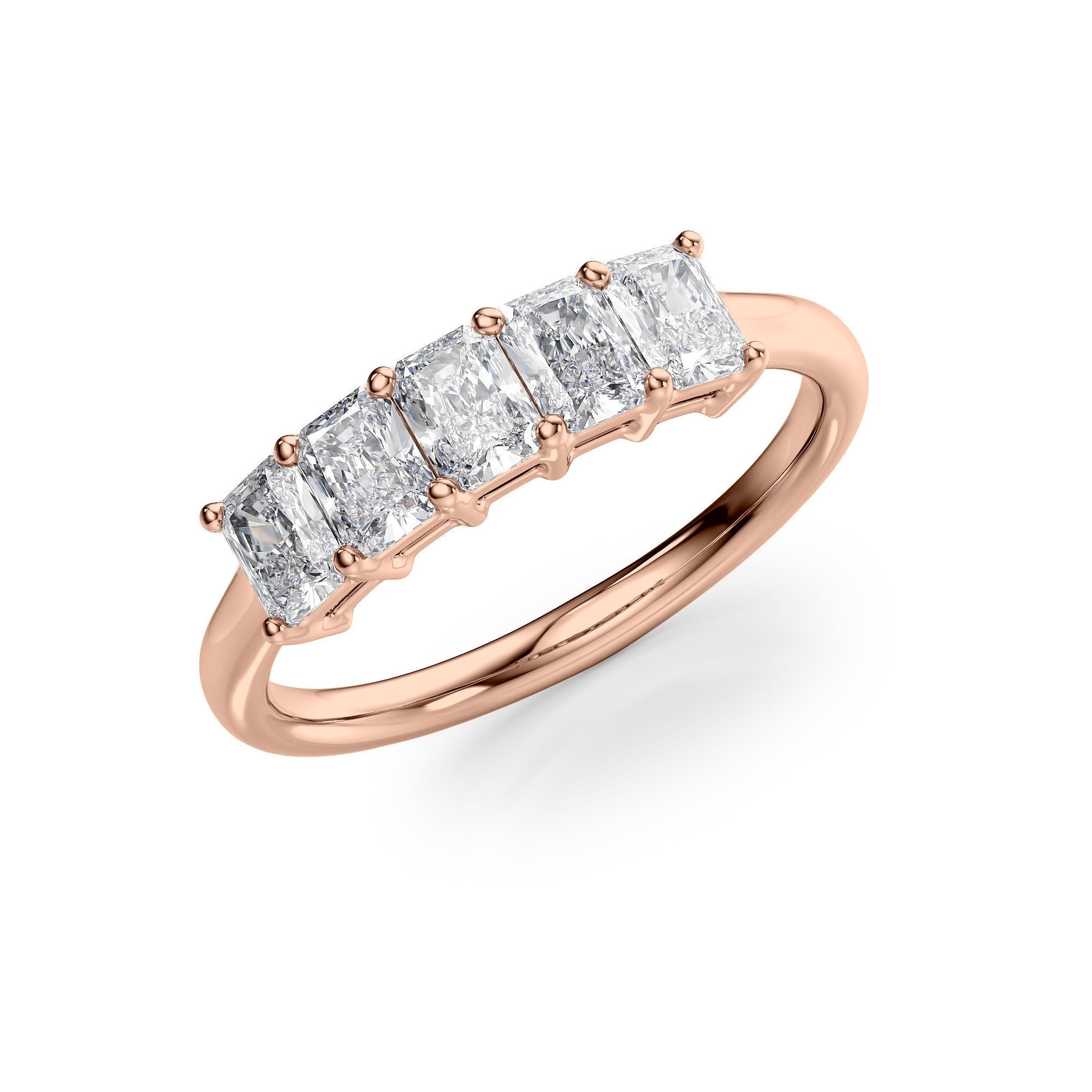 1ct Isidra Radiant Cut Moissanite Ring - Rose Gold