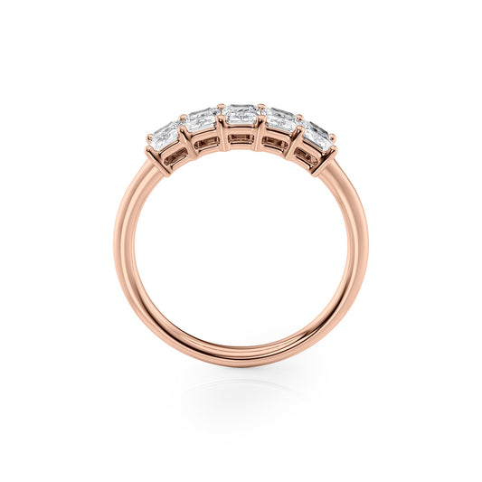 1ct Isidra Radiant Cut Moissanite Ring - Rose Gold