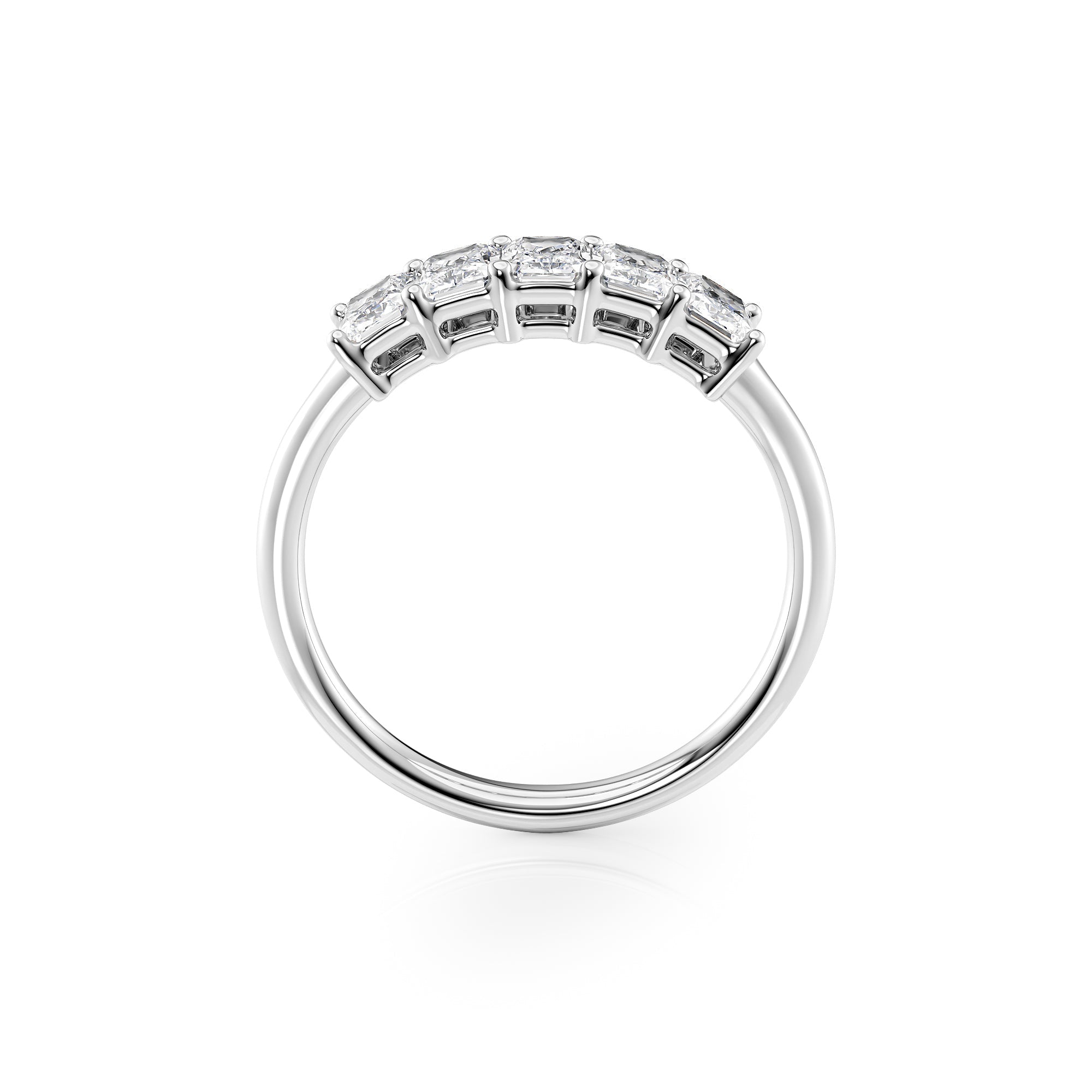 1ct Isidra Radiant Cut Moissanite Ring - Silver