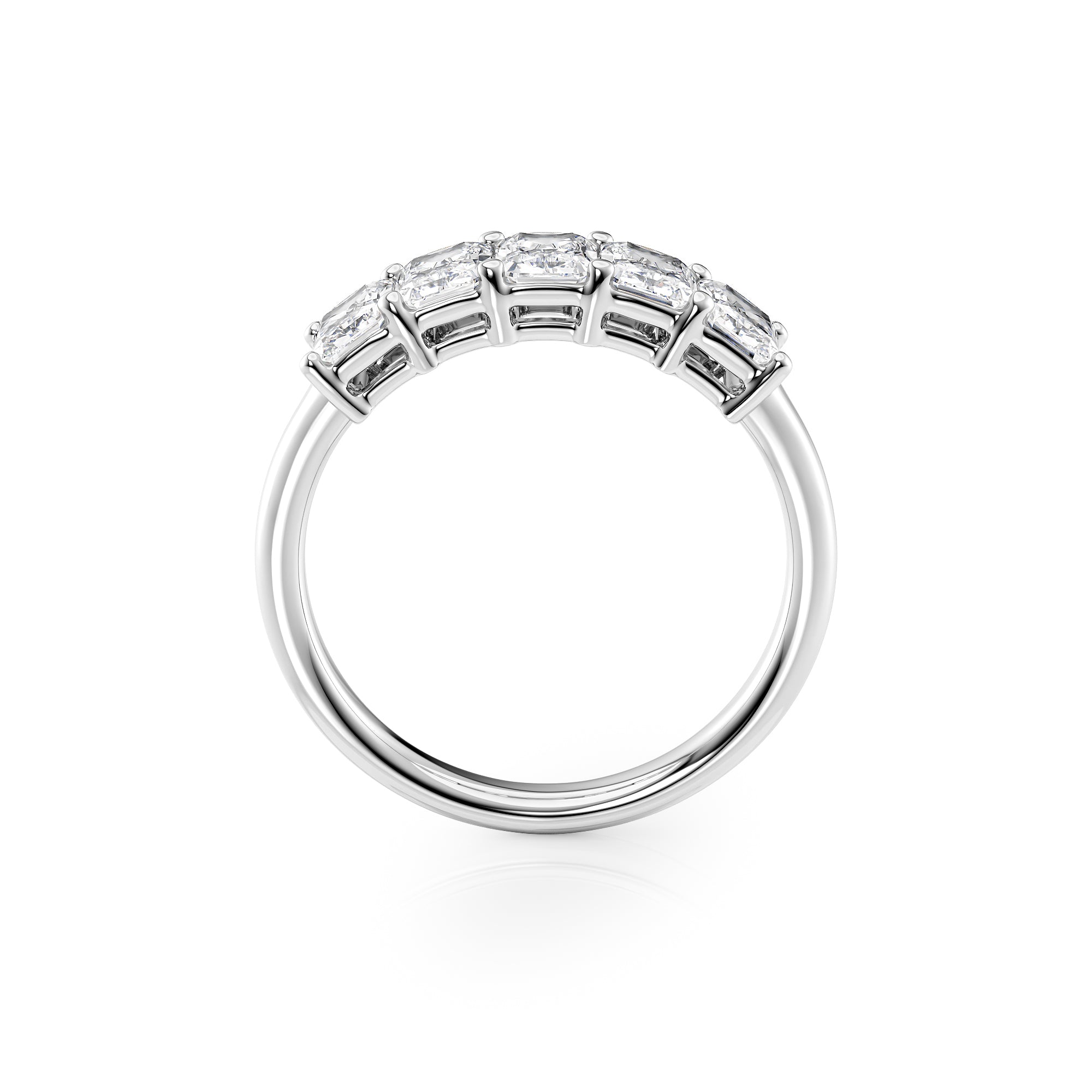 1.5ct Atira Radiant Cut Moissanite Ring - Silver