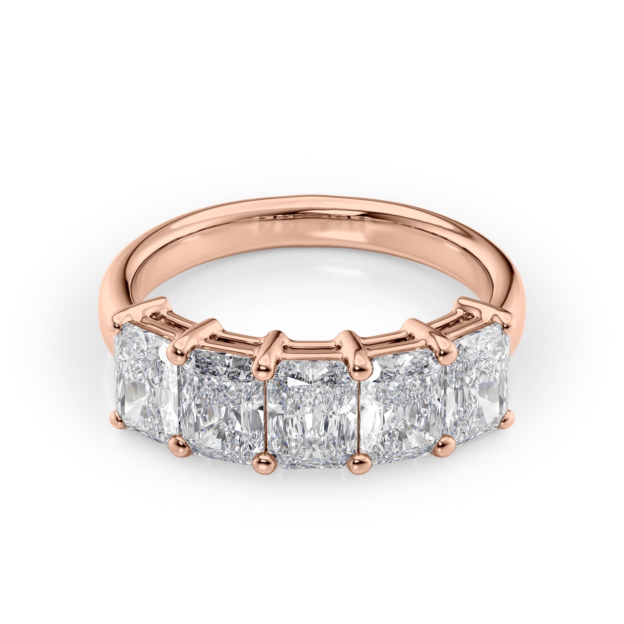 2.5ct Lendra Radiant Cut Moissanite Ring - Rose Gold