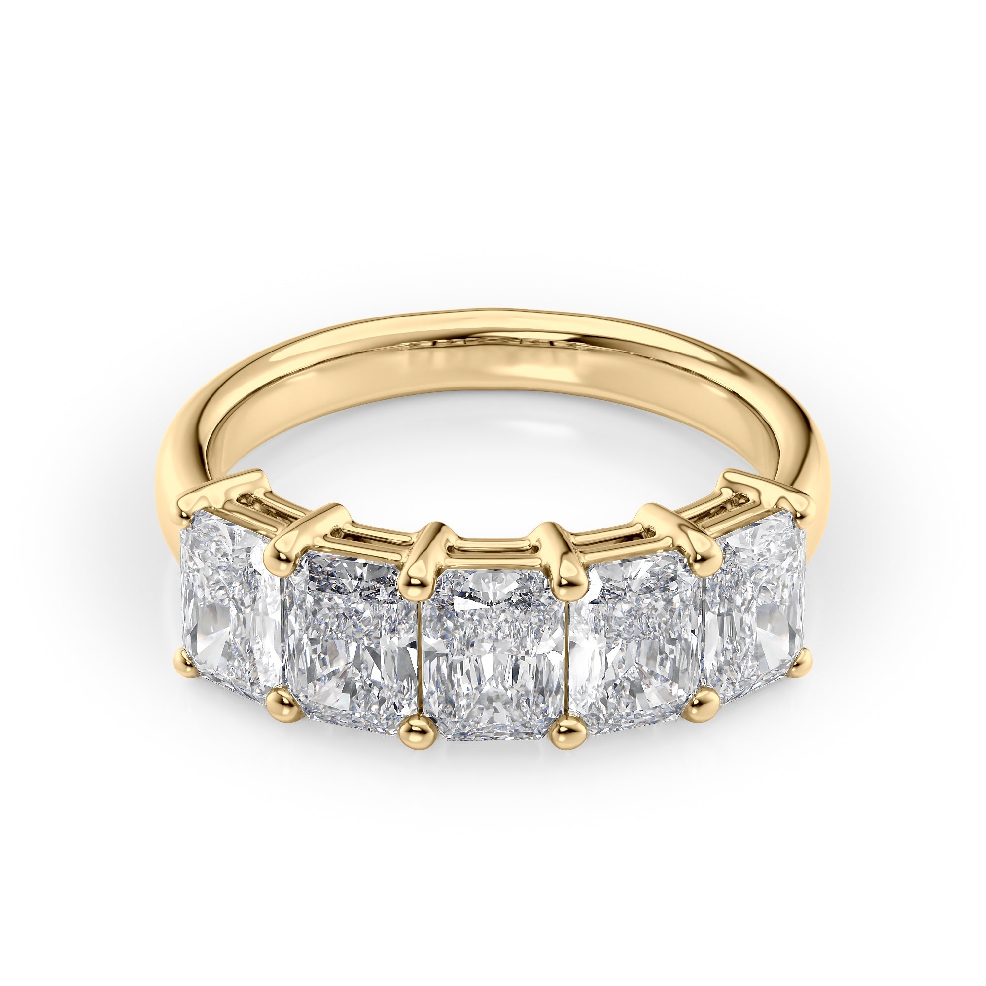 2.5ct Lendra Radiant Cut Moissanite Ring - Gold