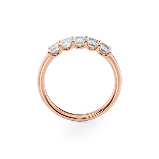 1.5ct Alondra Emerald Cut Moissanite Ring - Rose Gold