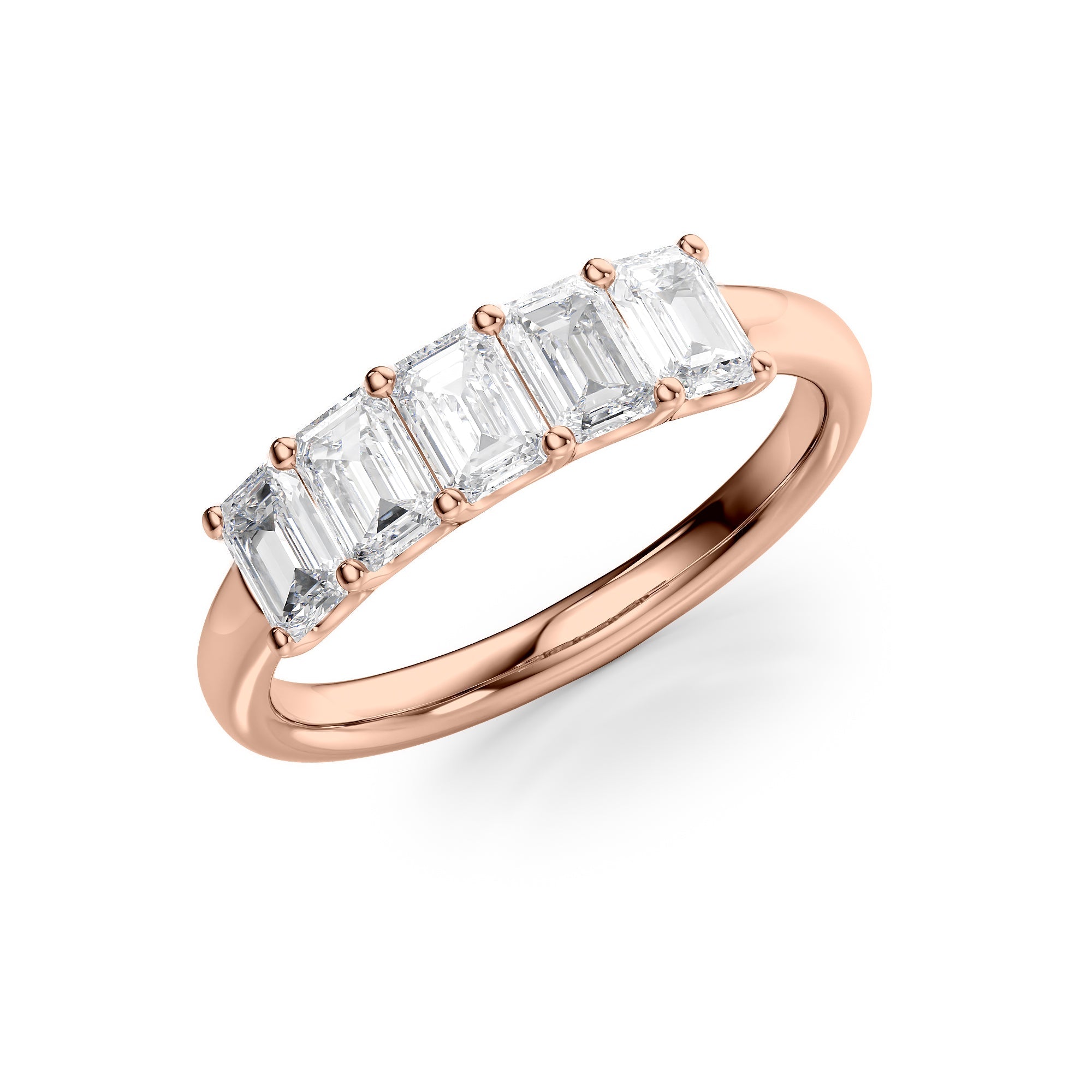 1.5ct Alondra Emerald Cut Moissanite Ring - Rose Gold
