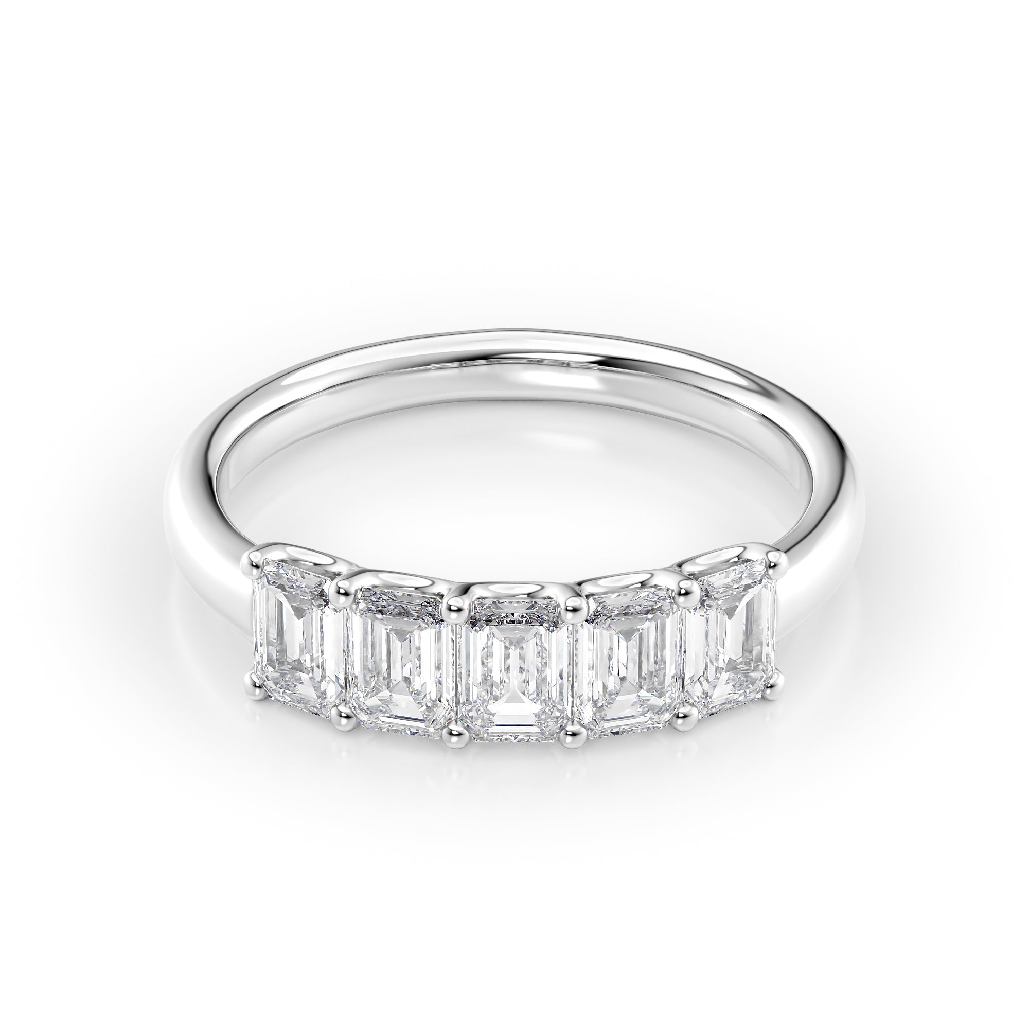 1.5ct Alondra Emerald Cut Moissanite Ring - Silver