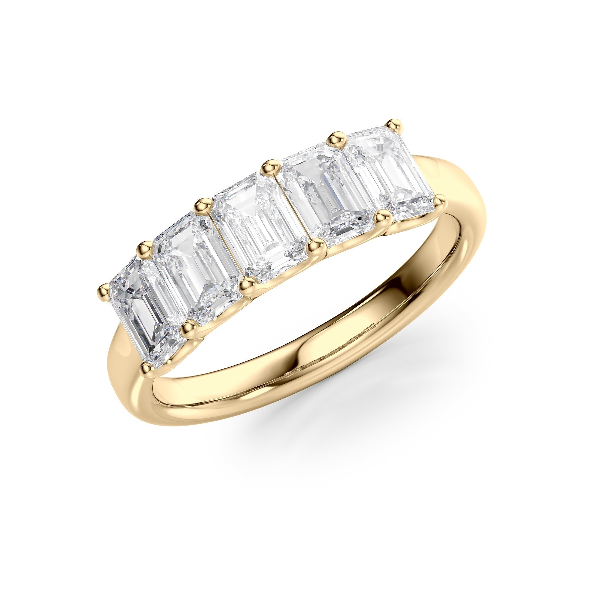 2ct Lola Emerald Cut Moissanite Ring - Gold