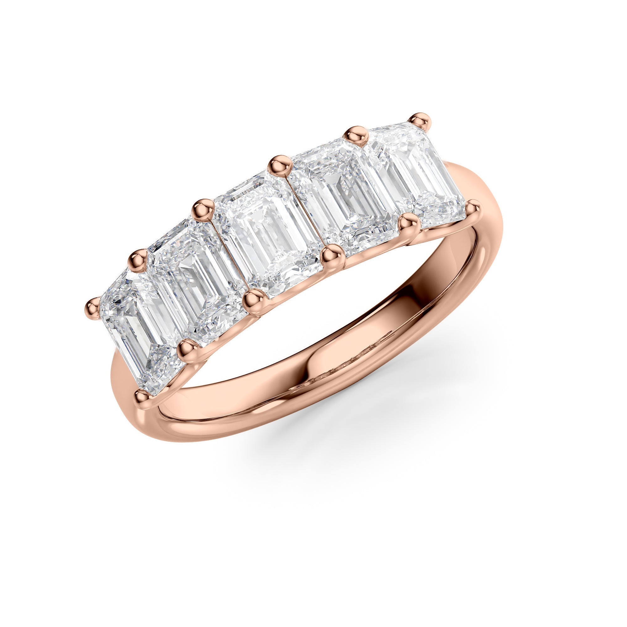 2.5ct Rosela Emerald Cut Moissanite Ring - Rose Gold