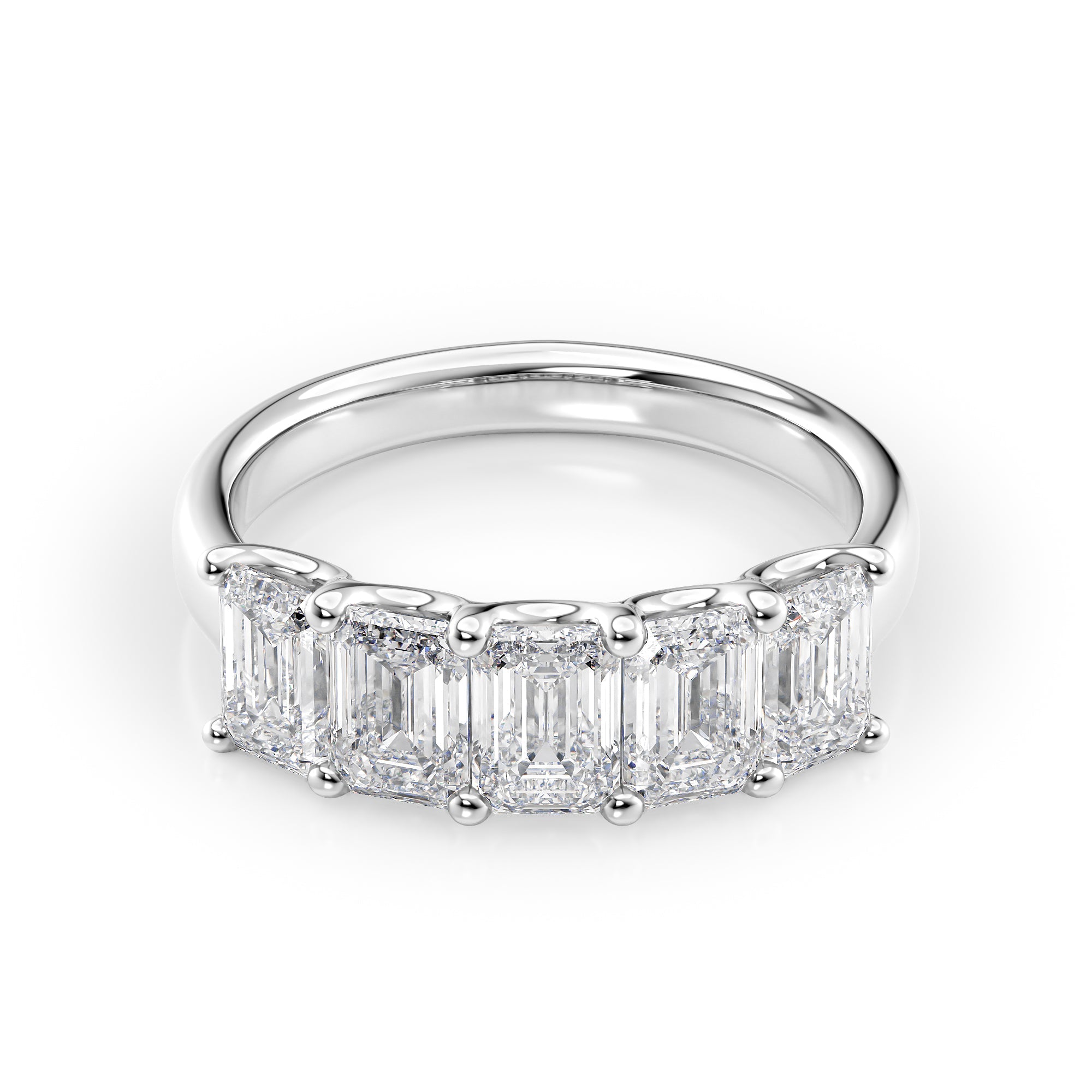 2.5ct Rosela Emerald Cut Moissanite Ring - Silver