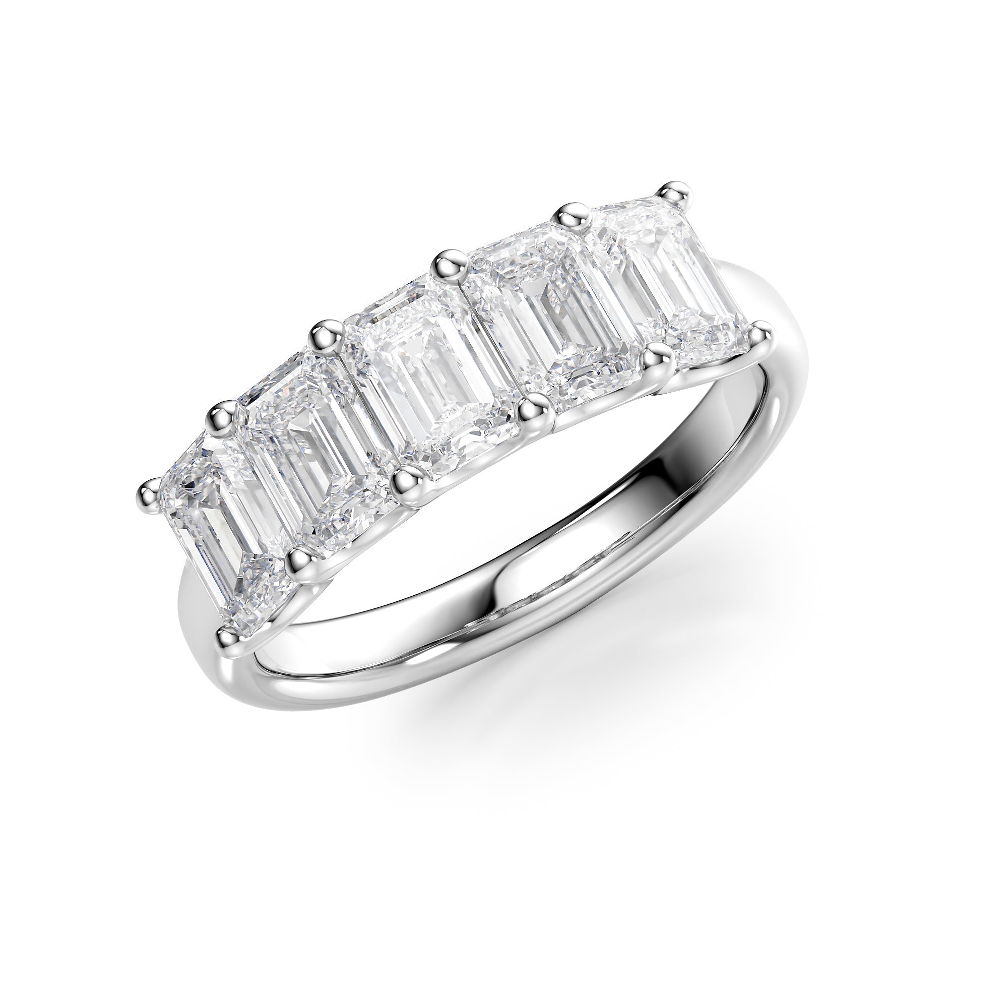 2.5ct Rosela Emerald Cut Moissanite Ring - Silver