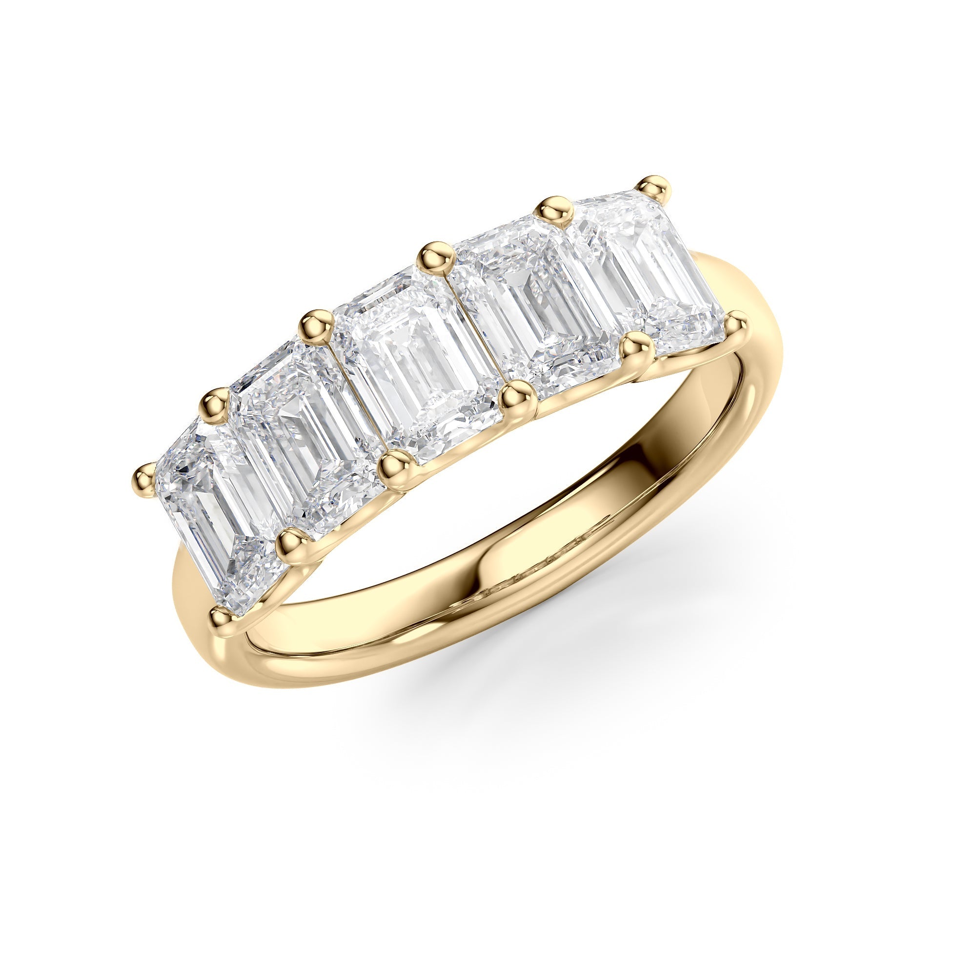 2.5ct Rosela Emerald Cut Moissanite Ring - Gold