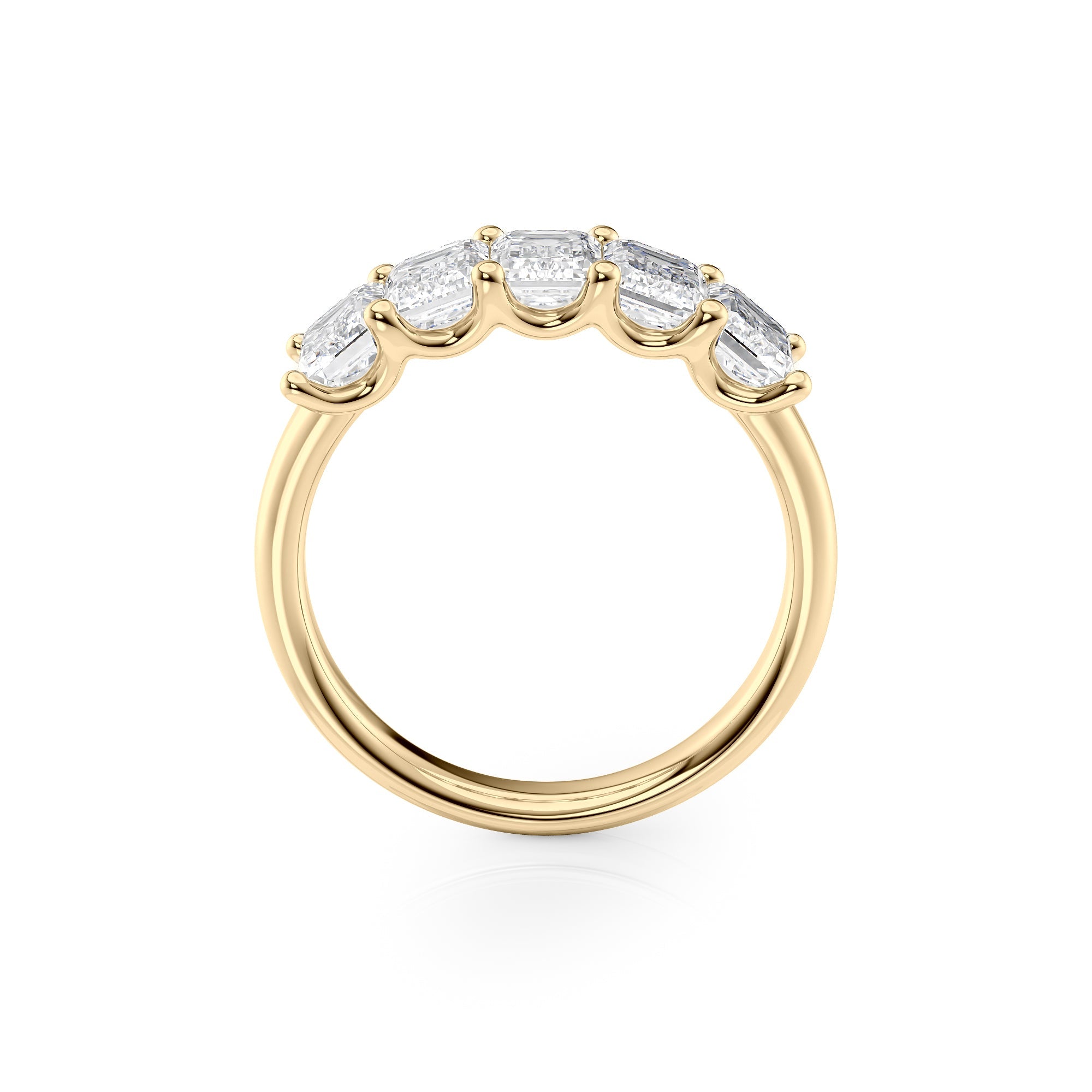2.5ct Rosela Emerald Cut Moissanite Ring - Gold