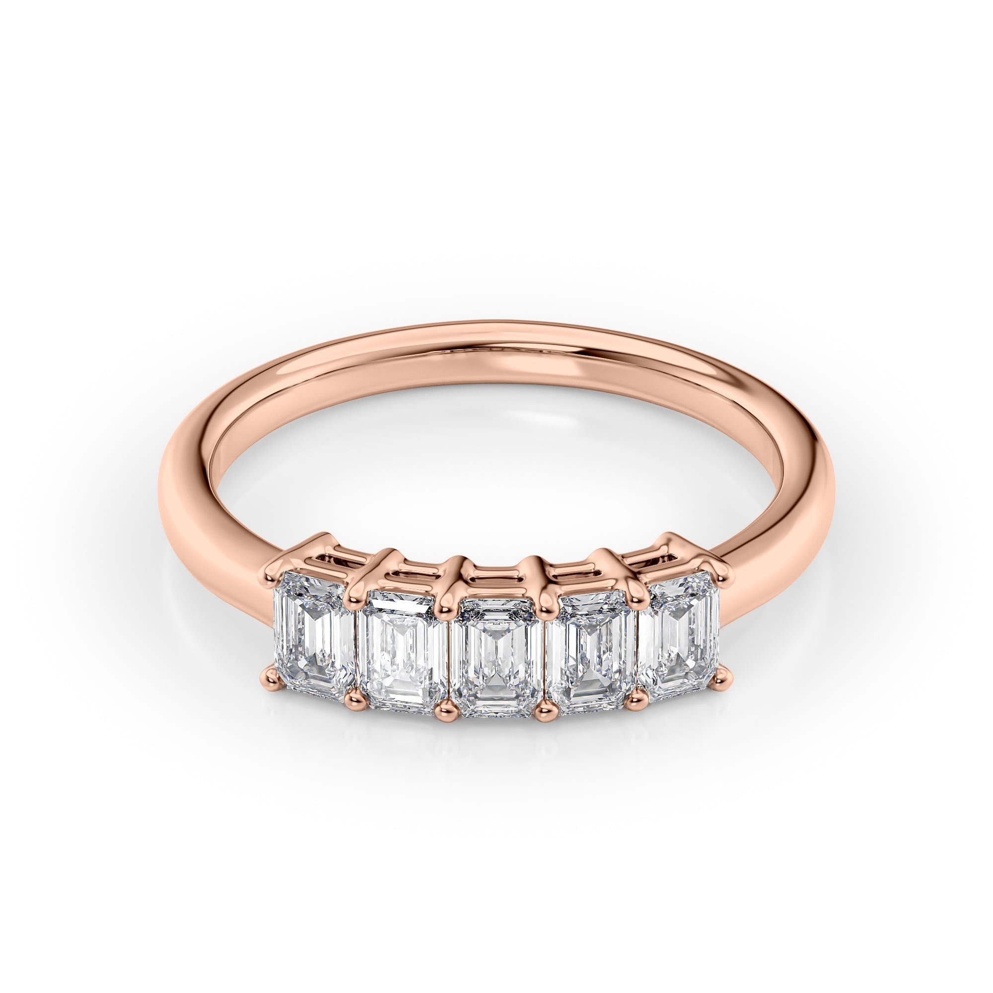 1ct Harmony Emerald Cut Moissanite Ring - Rose Gold