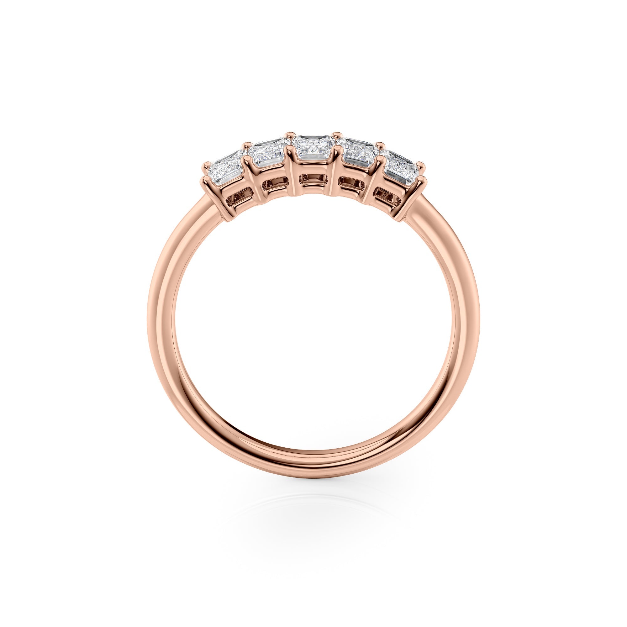 1ct Harmony Emerald Cut Moissanite Ring - Rose Gold
