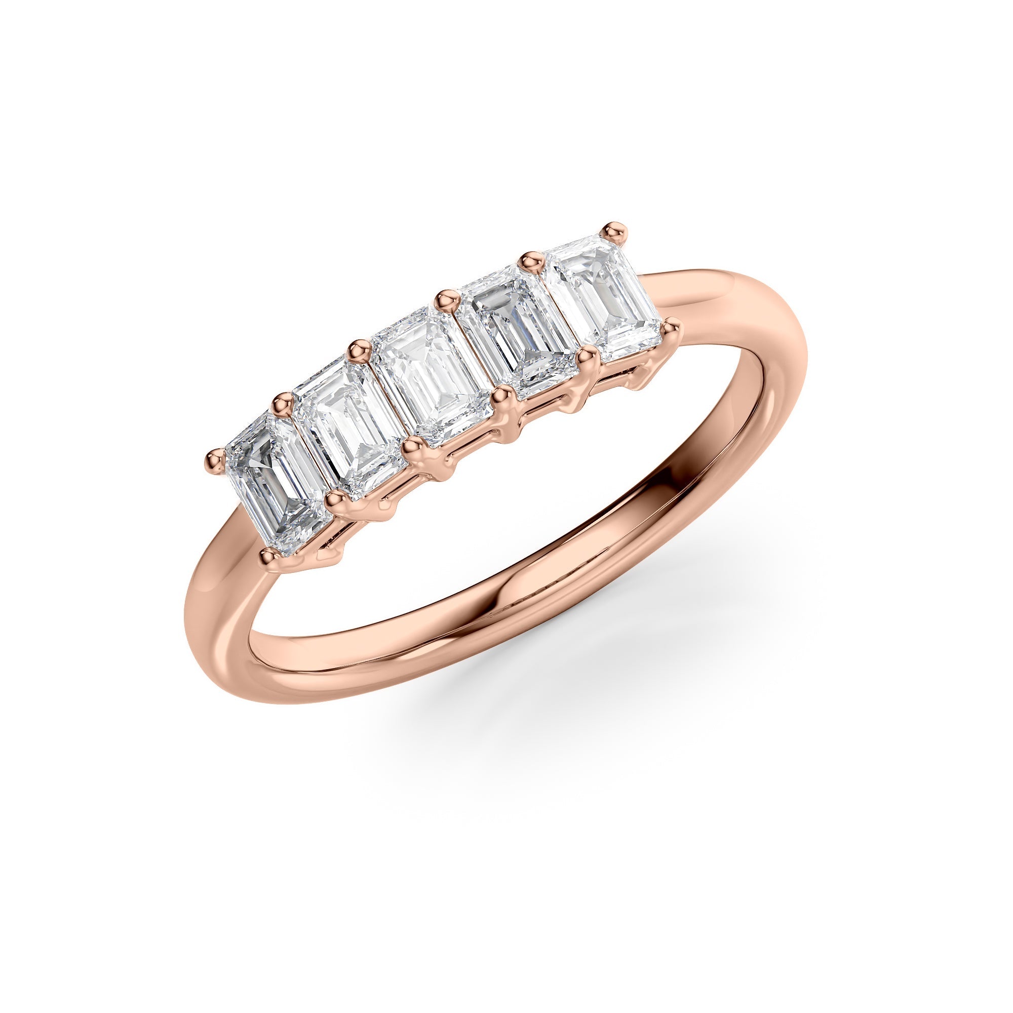 1ct Harmony Emerald Cut Moissanite Ring - Rose Gold