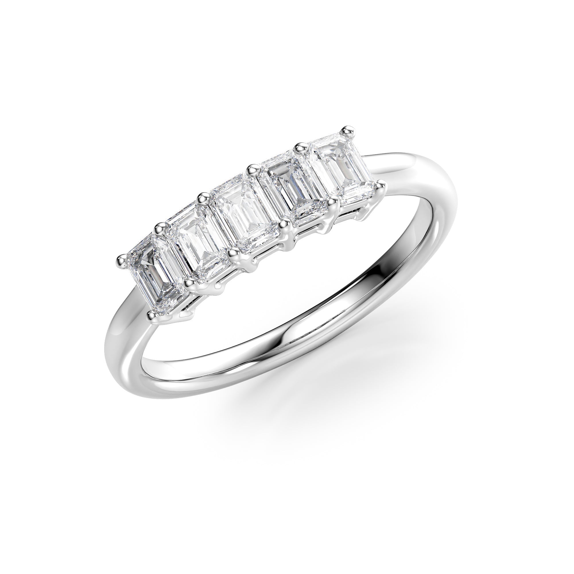 1ct Harmony Emerald Cut Moissanite Ring - Silver