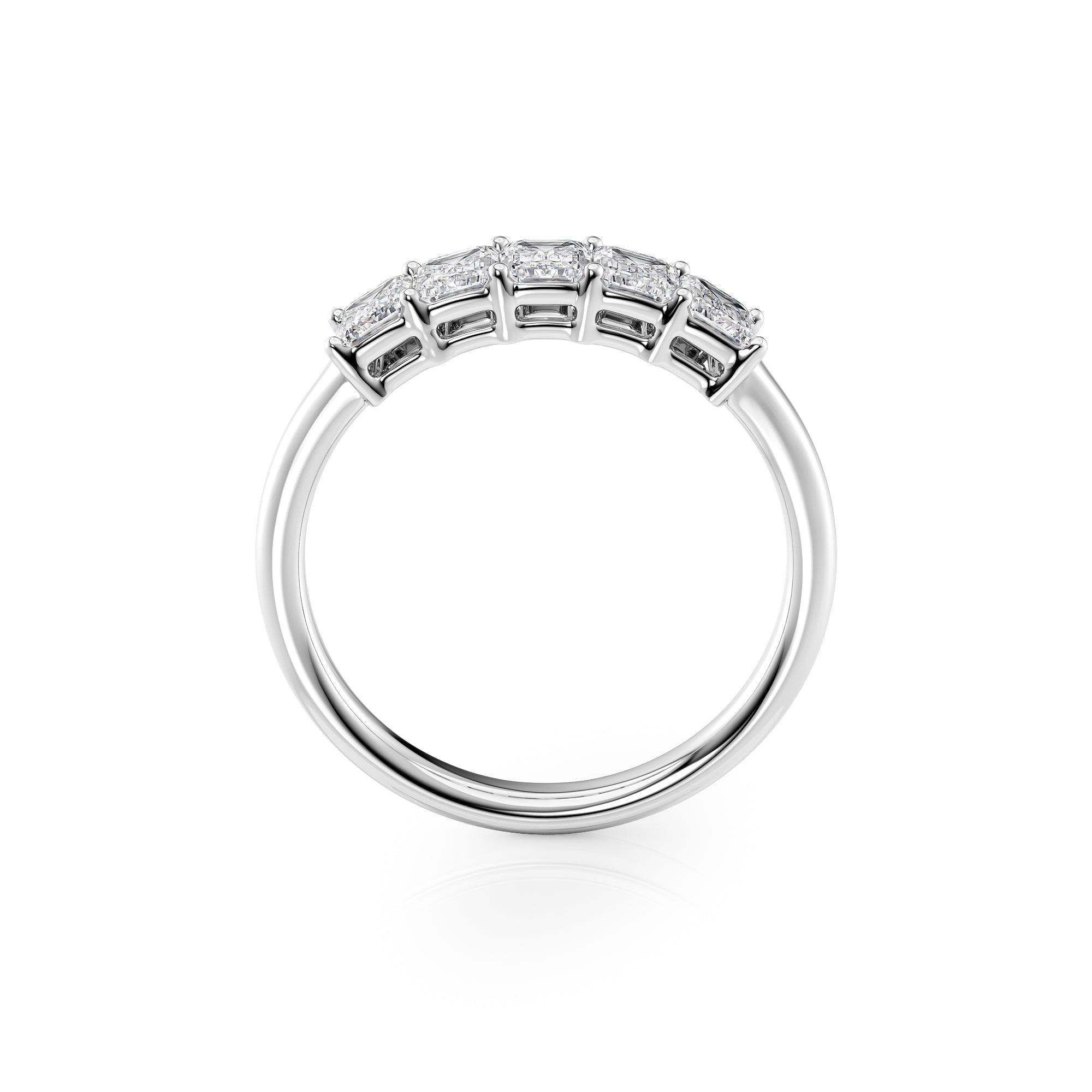 1.5ct Judith Emerald Cut Moissanite Ring - Silver