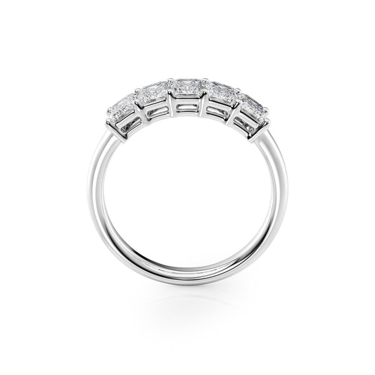 2ct Clarita Emerald Cut Moissanite Ring - Silver