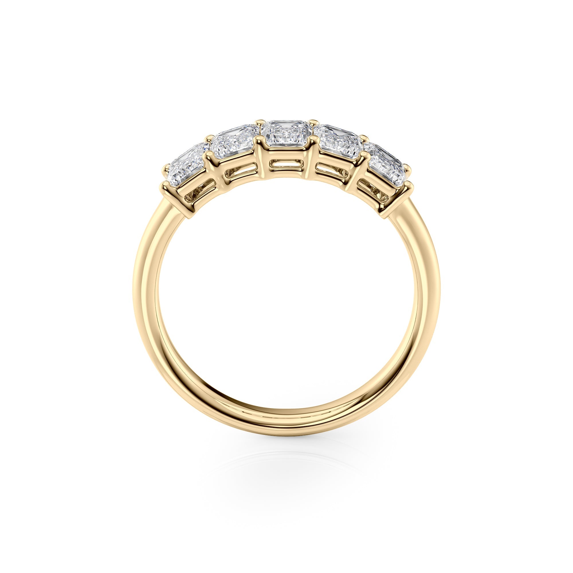2ct Clarita Emerald Cut Moissanite Ring - Gold