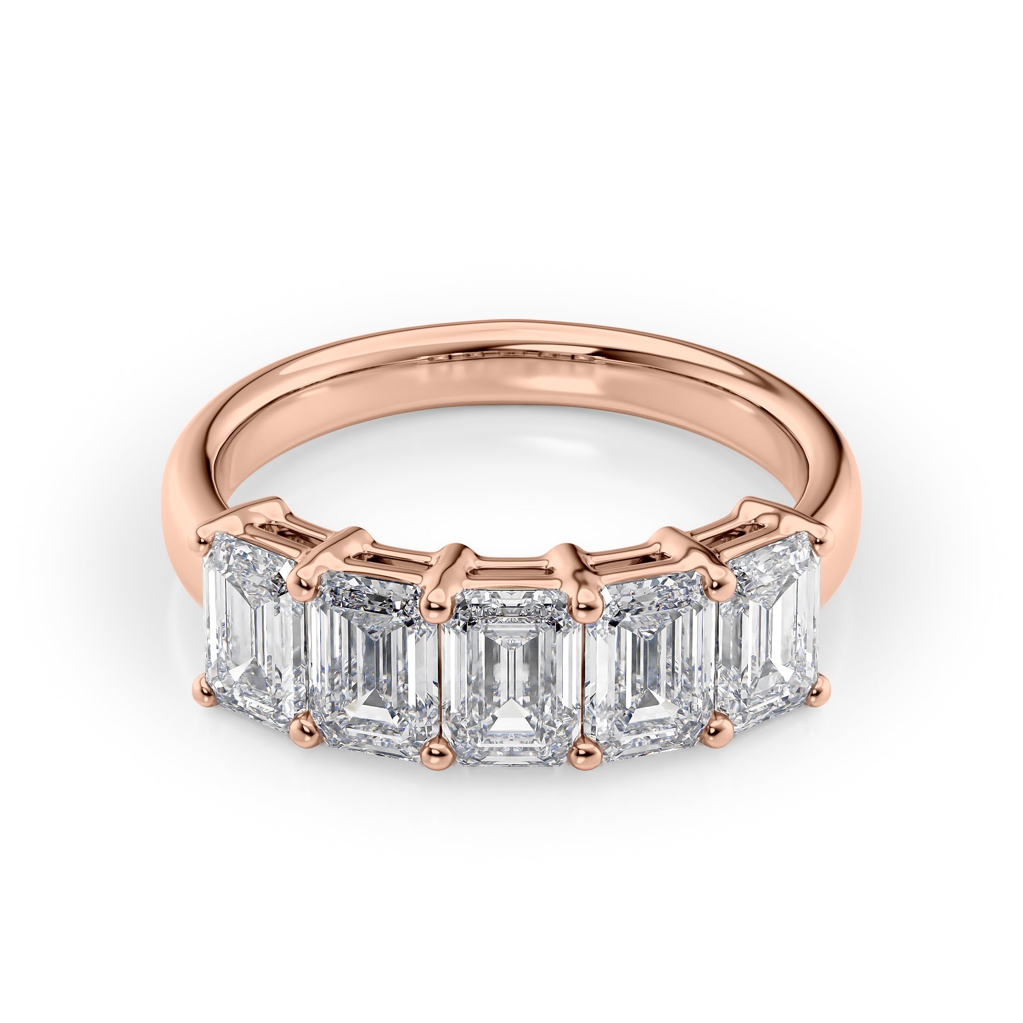 2.5ct Darla Emerald Cut Moissanite Ring - Rose Gold
