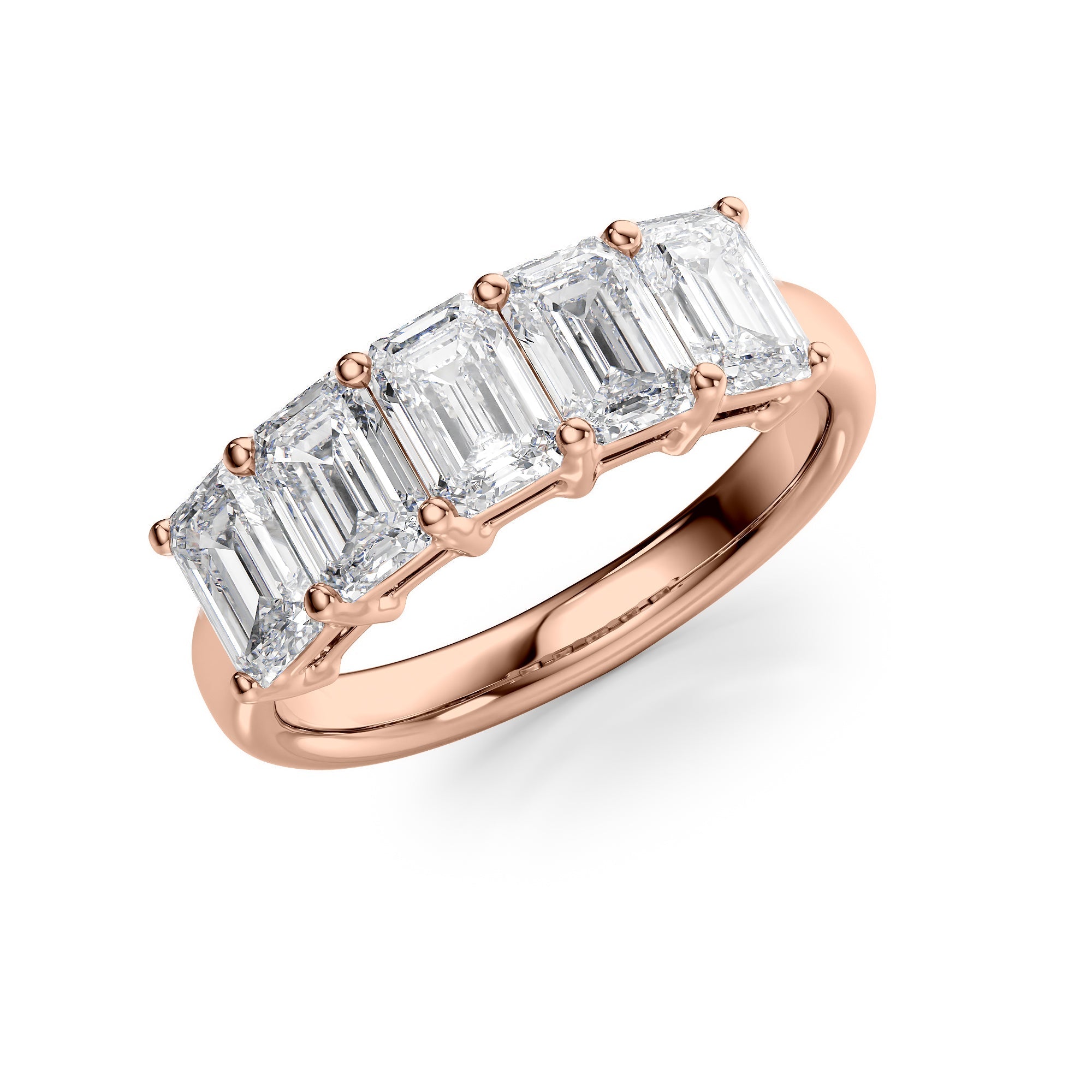 2.5ct Darla Emerald Cut Moissanite Ring - Rose Gold